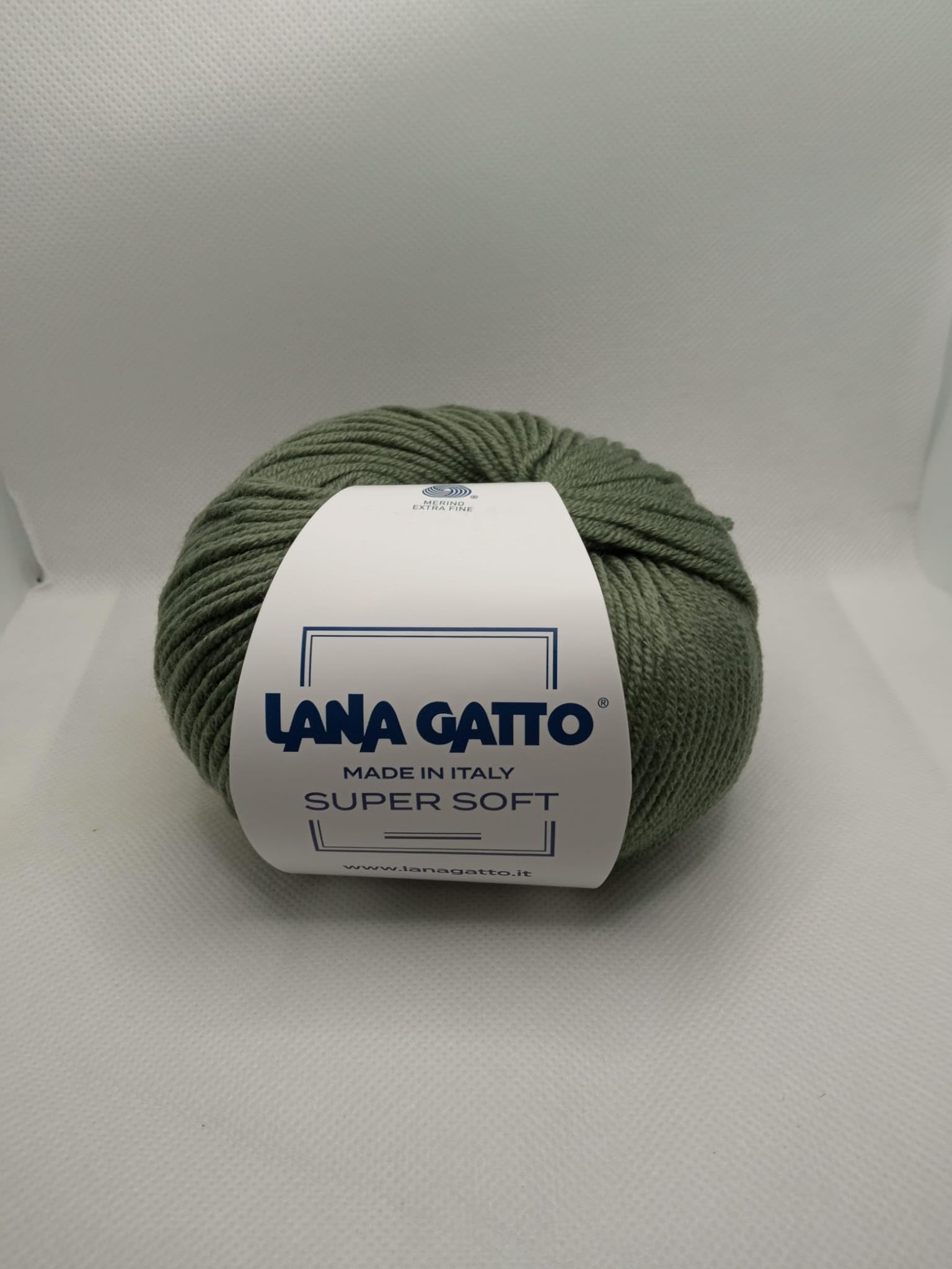 Gomitoli per maglia e uncinetto 100% Pura Lana Vergine Merino Extrafine by Lana Gatto, Made in Italy. Linea Super Soft, lana di qualità superiore, 500 g. 1250 mt, (Verde - 14569, 10)