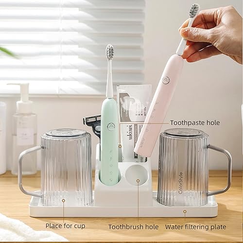 Miniatura 5 de Soporte para cepillo de dientes eléctrico para baño, organizador de cepillo de dientes eléctrico para encimera, organizador de baño, soporte para