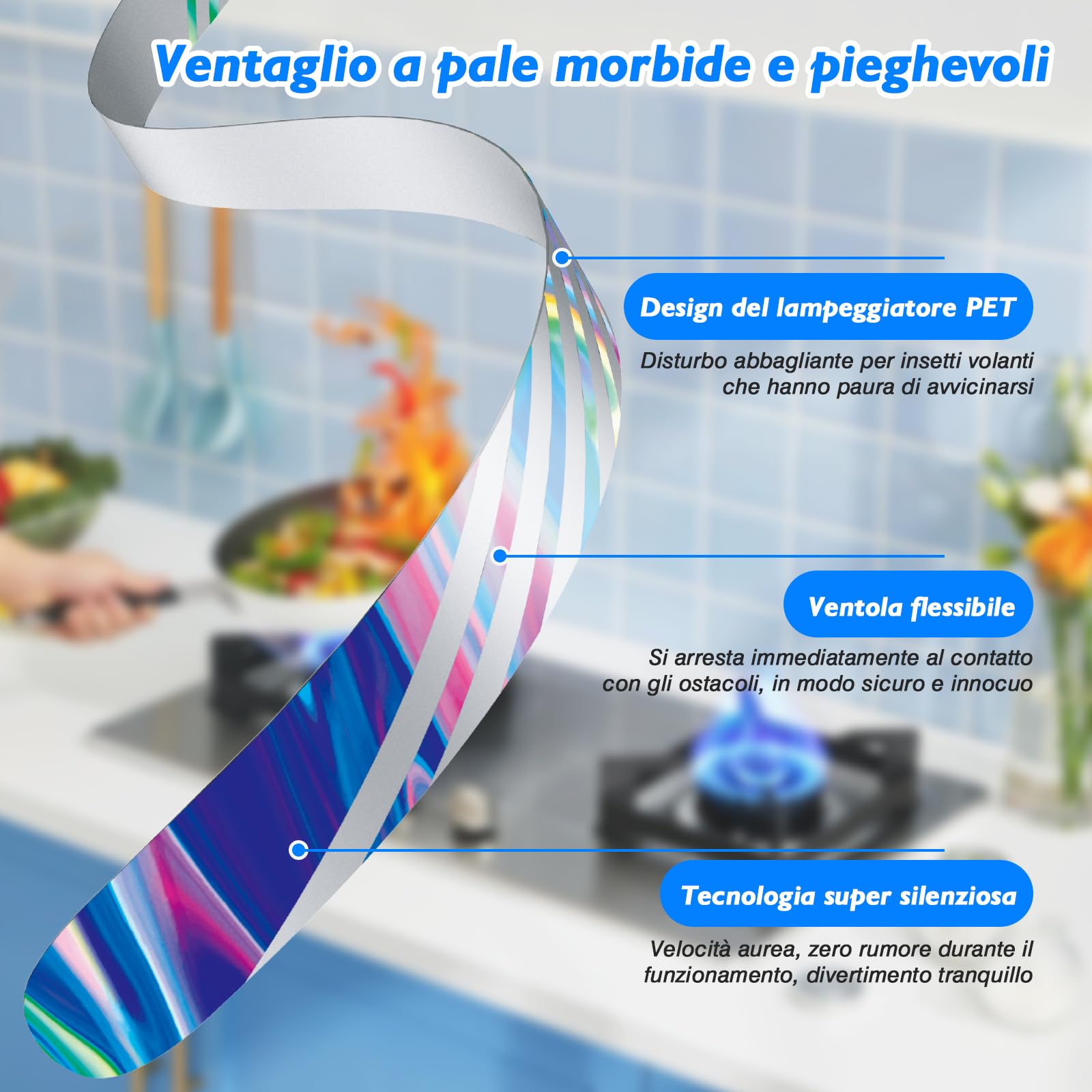 AMZtime 3PCS USB C Repellente Zanzare, Scaccia allontana Mosche da Tavolo Ventilatore Portatile con Interruttore, Ventilatore Anti-insetti, Pieghevole a 360°, Appendibile Bianco