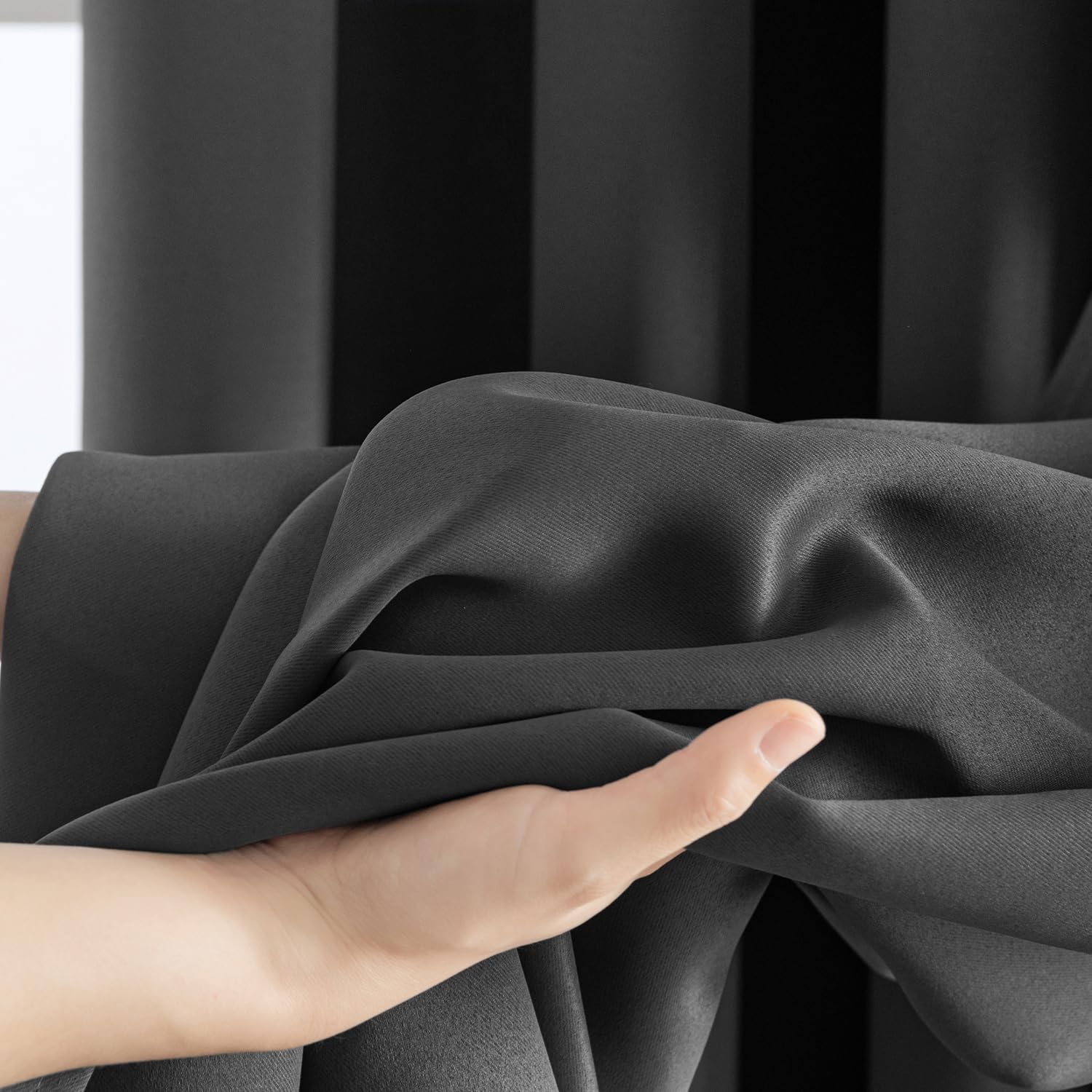 MIULEE Tende oscuranti isolanti fettuccia 2pz L140xA300 Grigio | Tende oscuranti termiche con fettuccia decorativa, tessuto isolante freddo/caldo, adatte per soggiorno e camera da letto