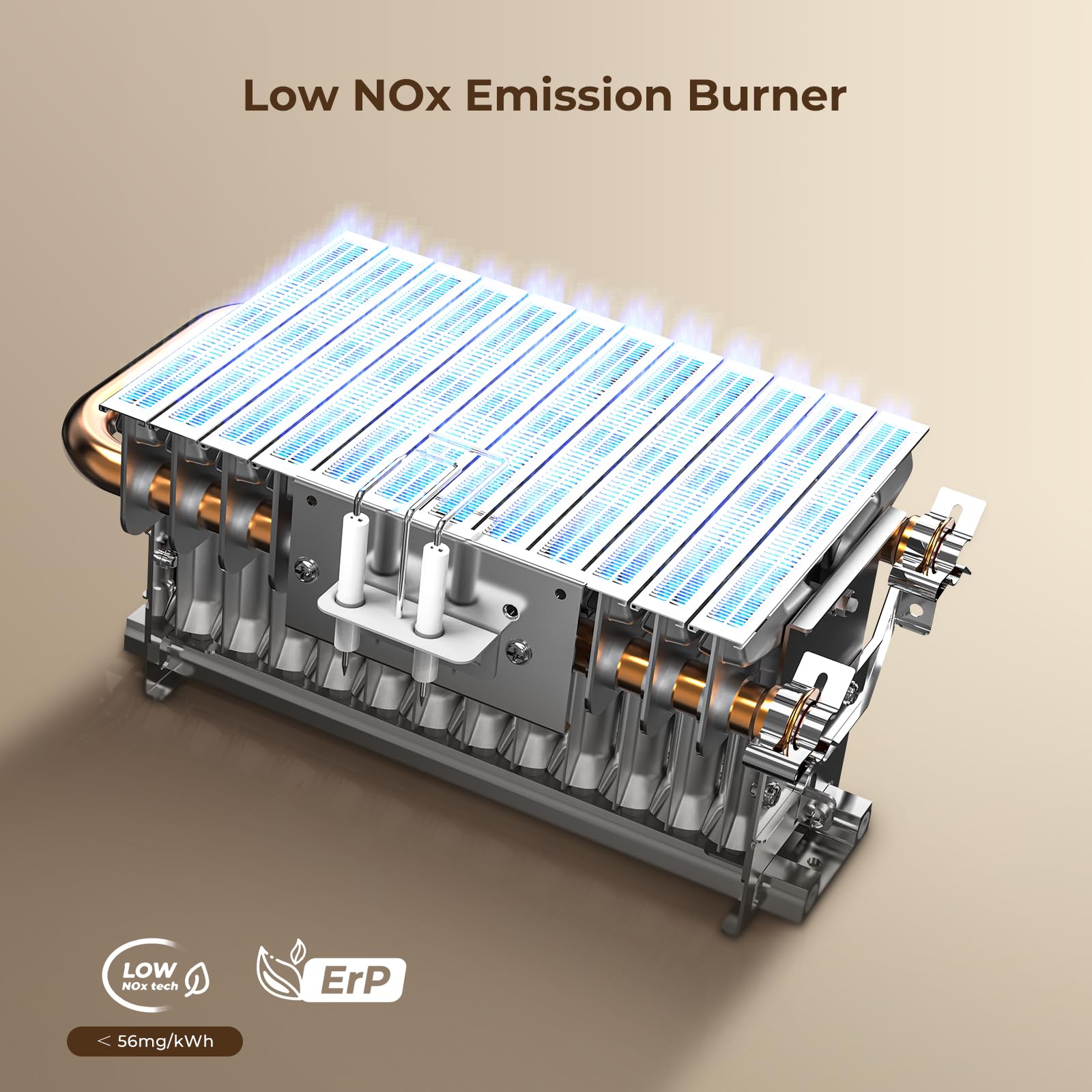CAMPLUX Calentador de agua a gas de 11 l/min doméstico bajo NOx/ErP, ducha interior de gas natural, para hogar/balcón, BD300CTNG