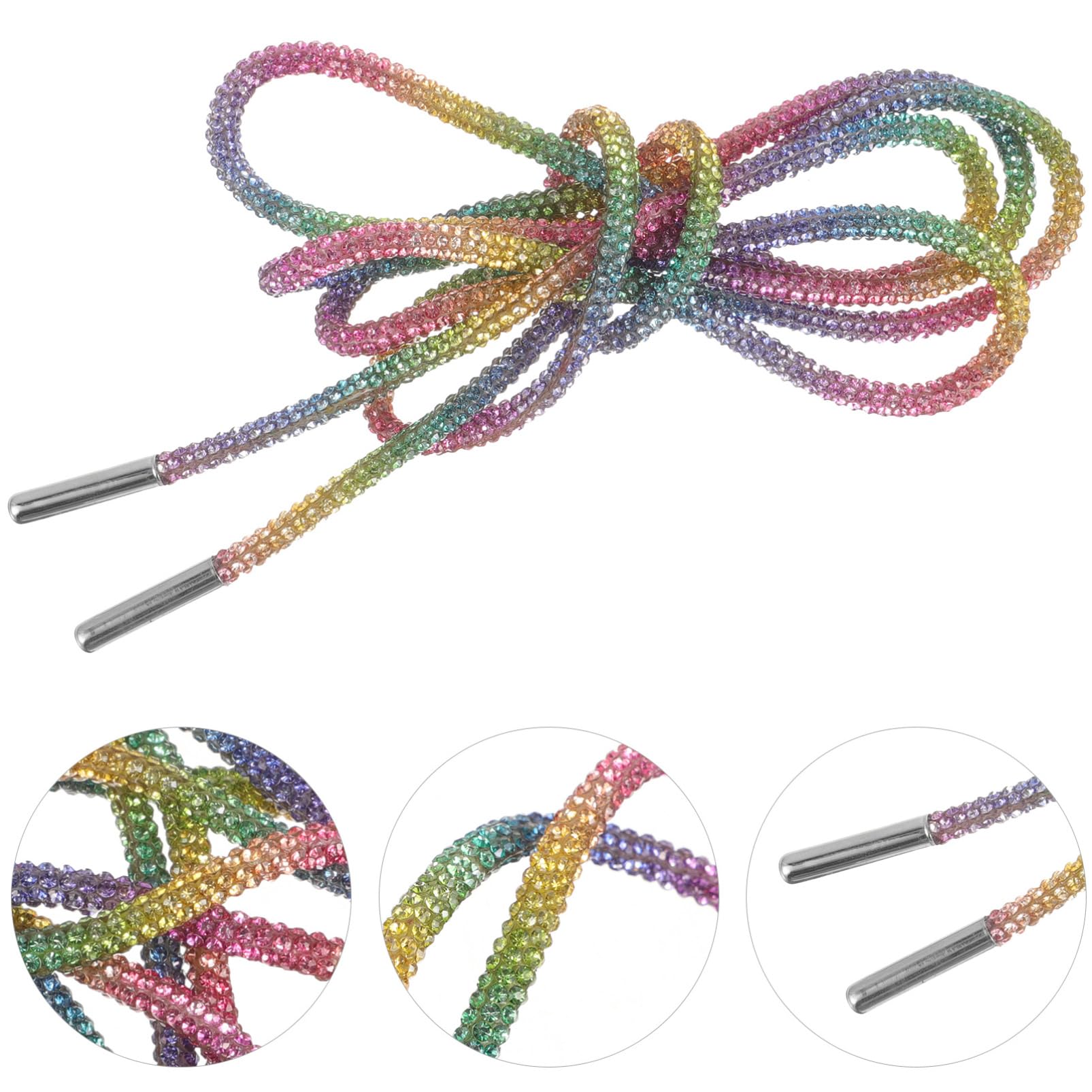 LIFKOME 3pares Cordones De Brillo De Cintas De Zapatillas Estrás Cordones Decorativos Para Zapatillas y