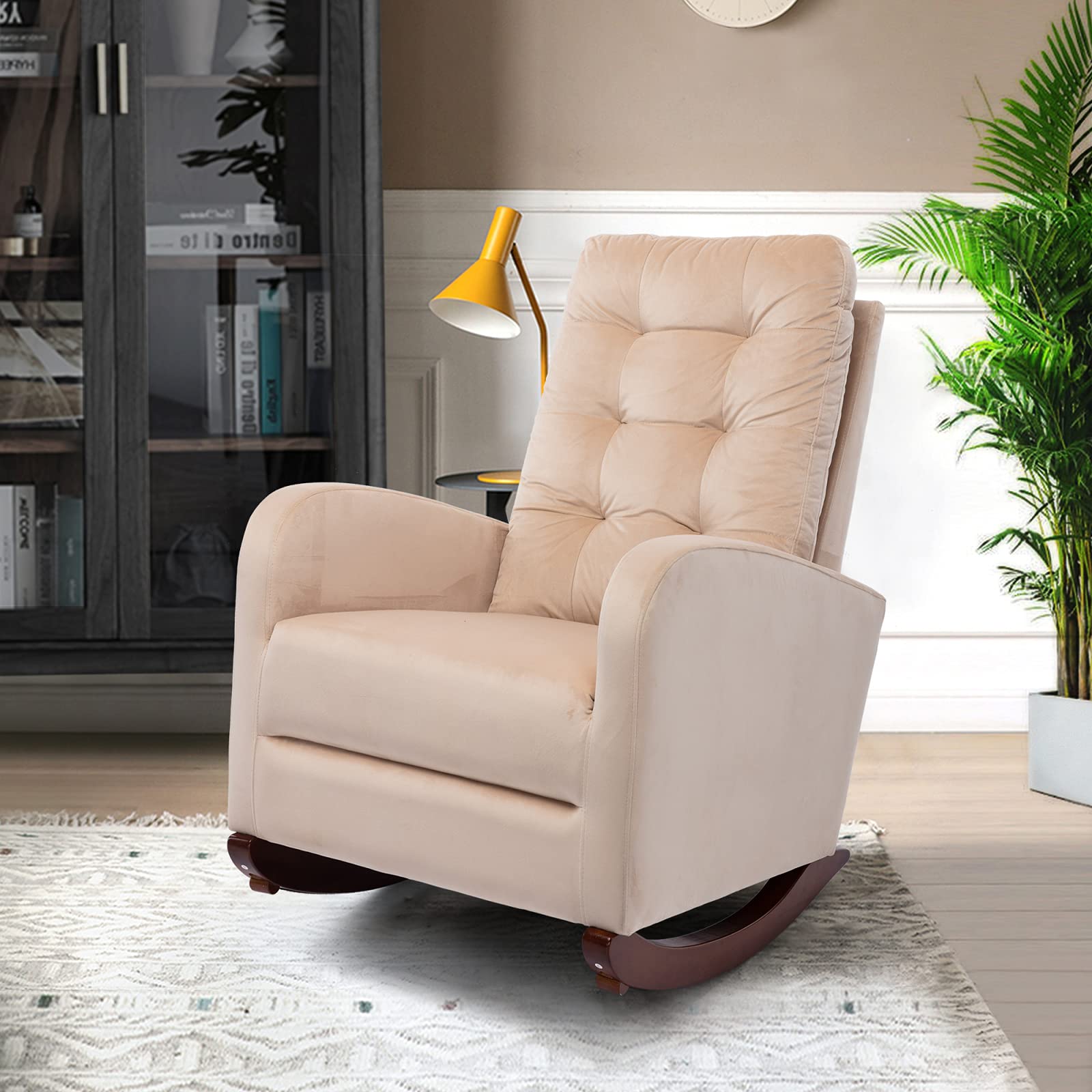 Buy Garhelper Velvet Rocking Accent Chair,MidCentury Nursery Rocking