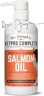 100% Pure Wild Alaskan Salmon Oil for Dog & Cat Food - Large 16 oz - Omega 3 & 6 Liquid Fish Oil Supplement - Supports Healthy Coat & Joints - Helps Dry Skin & Allergies
