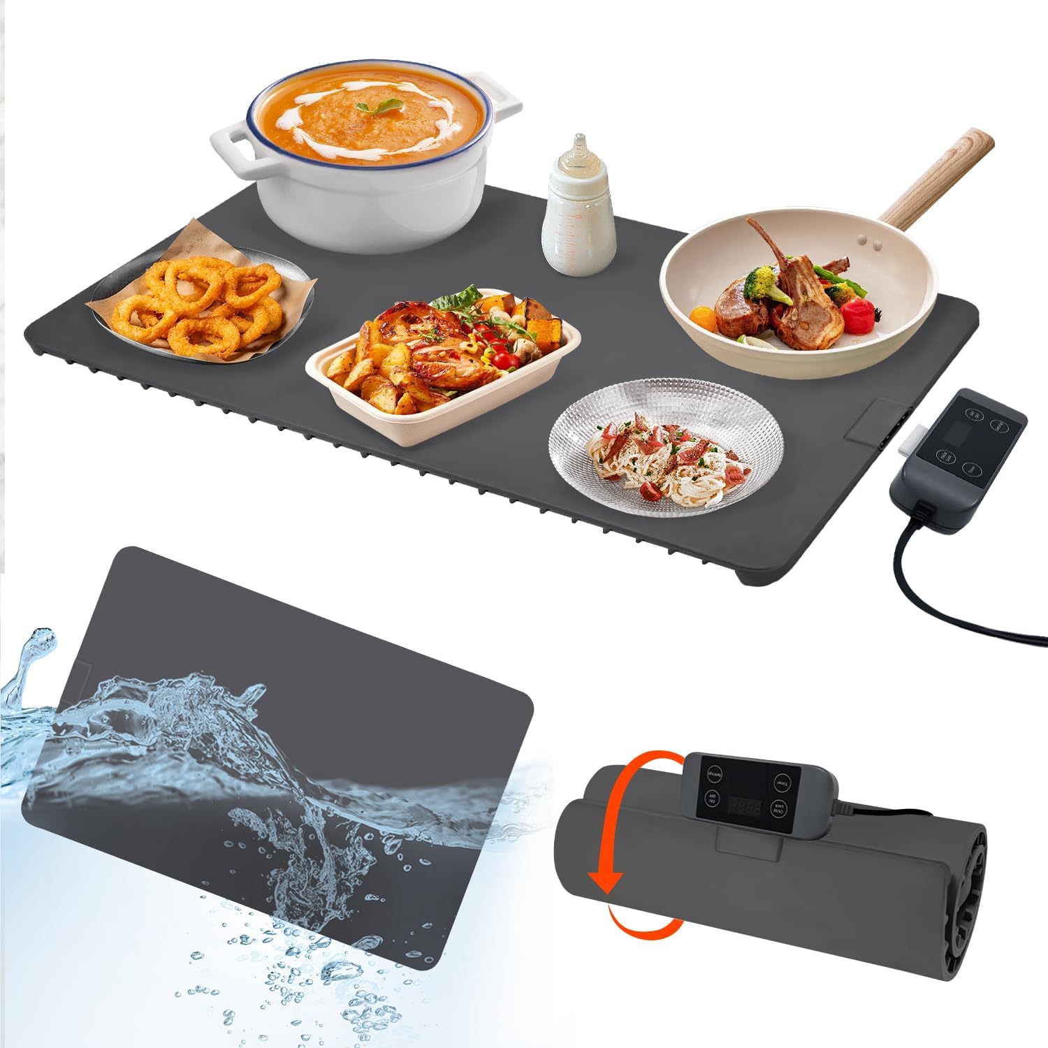 Amazon.com: Upgraded Food Warming Mat for Buffet, Electric Heating Tray, Detachable Plug, 11 ...
