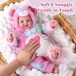 BABESIDE Baby Dolls, 15-Inch Realistic Soft Cloth Body Baby Doll Real Life Baby Dolls with Accessories in Rainbow Plush Bear Outfit, Strawberry Scented Gift for Girls Age 3+, Pretend Play, Collection