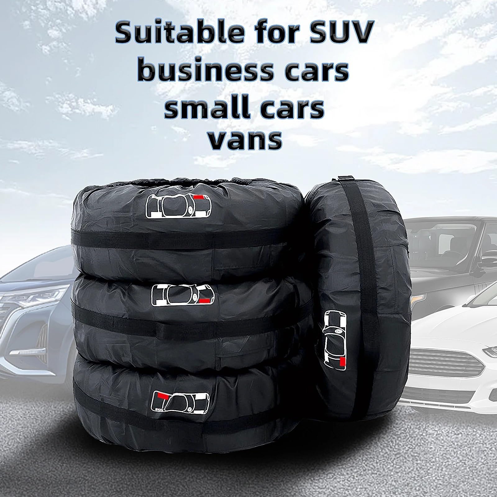 Reifen Aufbewahrung 4 Teile/los Auto Ersatz Reifen Abdeckung Auto Rad Reifen Lagerung Taschen Staubdichte Schutzhülle(T0017 4pcs 13-16inch)