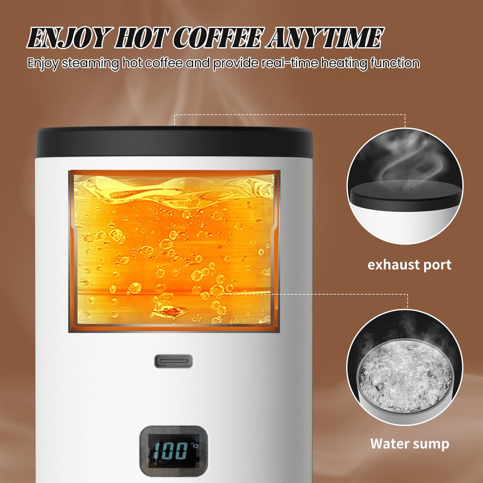 3 En 1 Machine à Café Portable 15 Bars - 72W Cafetière Expresso Capsule/Machine à Expresso Électrique USB à Chauffage Rapide | RéServoir D'Eau 90ml | Pour Voyage/Bureau/Campin (Gris)