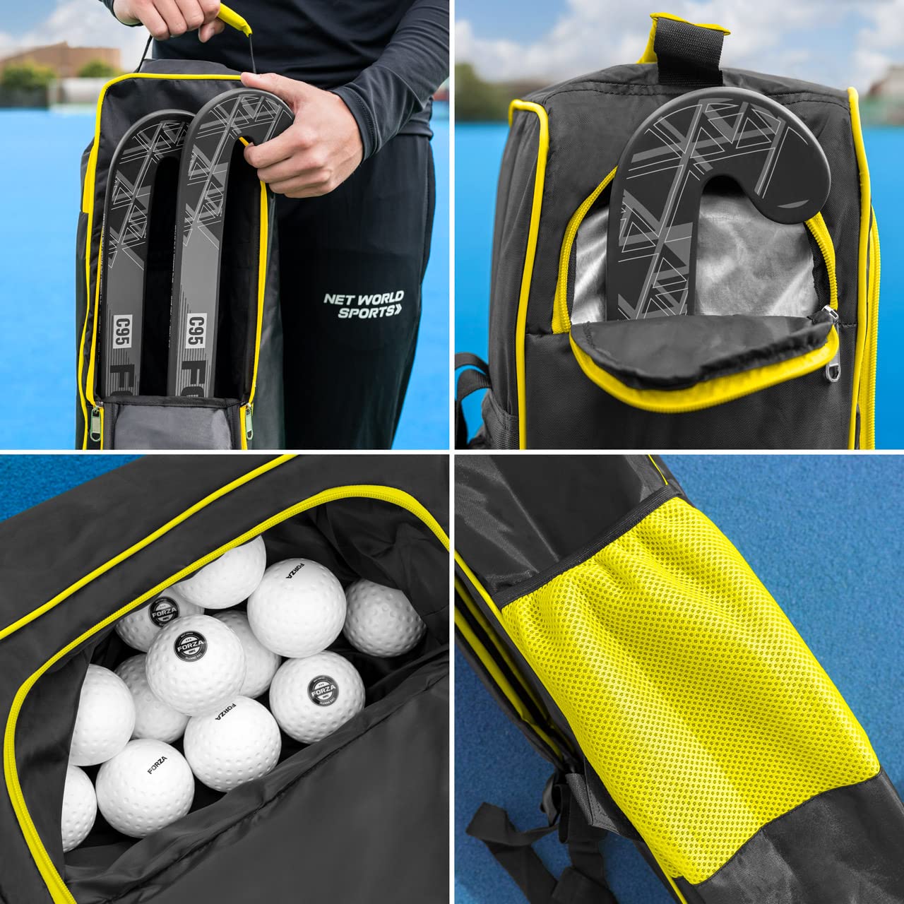 FORZA Borsa Mazze Da Hockey - Trasporta Con Facilità Kit E Mazza | Gamma Di Colori E Modelli
