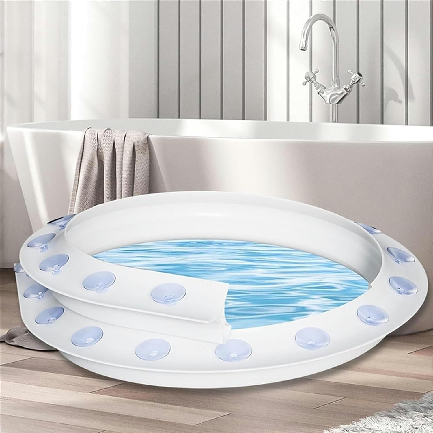 39 inch Silicone Collapsible Shower Threshold Water Dam, Waterproof Shower Barrier Water Strip Dam, Shower Barrier Retention System for Bathroom and Shower Room