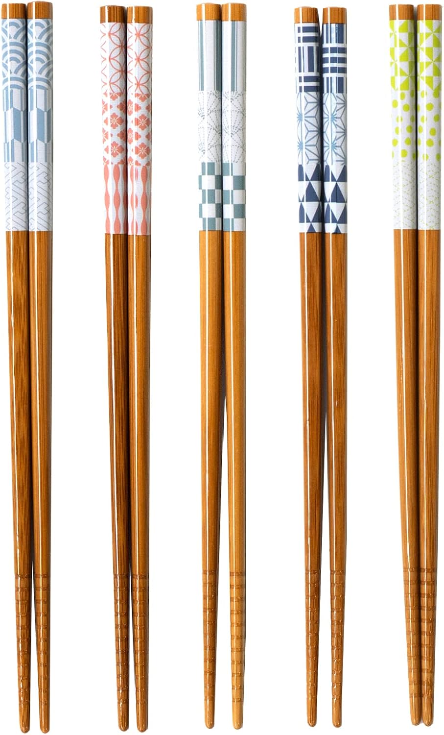Wakasa Painted 265090 Chopsticks, Non-Slip, 8.9 inches (22.5 cm), Set of 5, For Guests, Bamboo, Susu Bamboo, Karankolon, Made in Japan