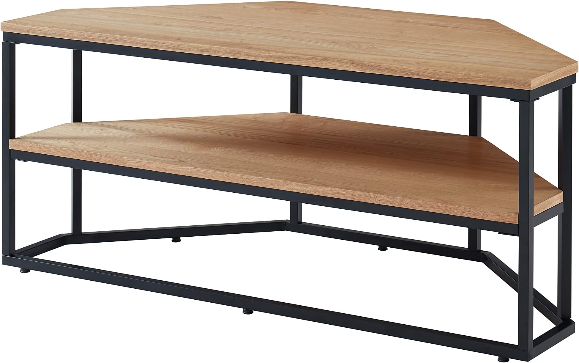 IDMarket - Meuble TV 100 cm d'angle Boston avec Placard Noir Design