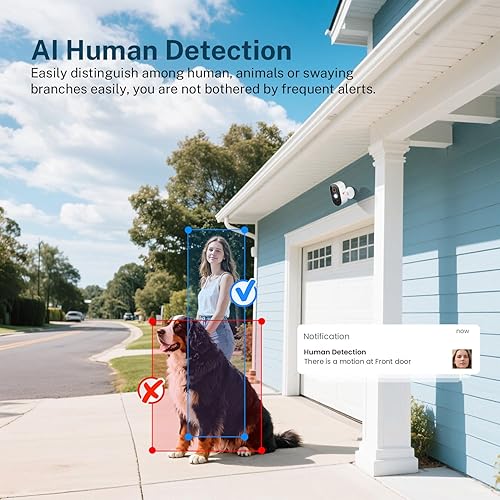 Miniatura 3 de Cámara de seguridad inalámbrica 1080P para exteriores con conversación de 2 vías para seguridad del hogar, visión nocturna con poca luz, detección