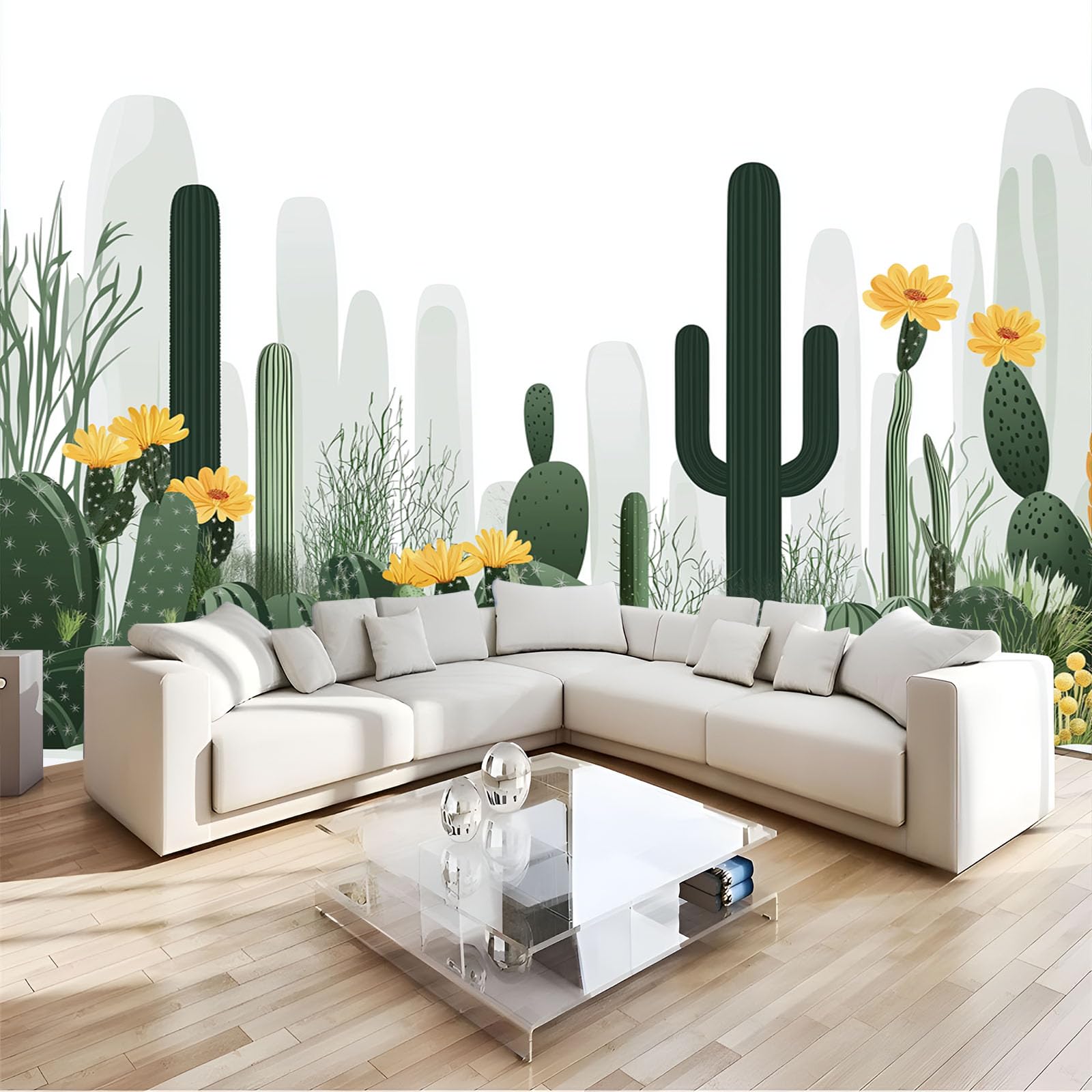 Papier peint panoramique cactus pour habiller un grand mur