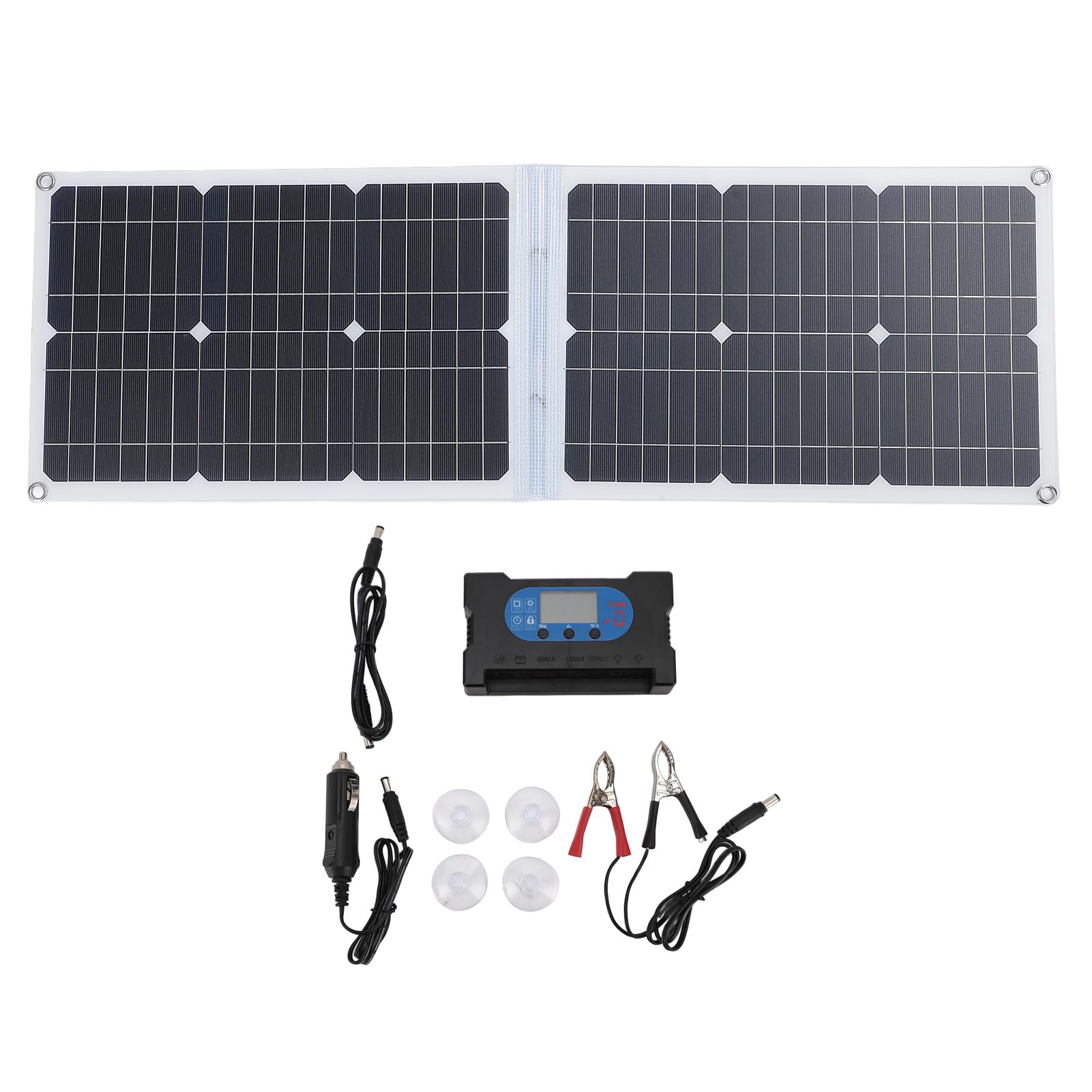 Panneau solaire portable monocristallin à haute efficacité 40W Chargeur solaire pliable avec ports USB pour la randonnée en camping Activités extérieures légères résistantes à