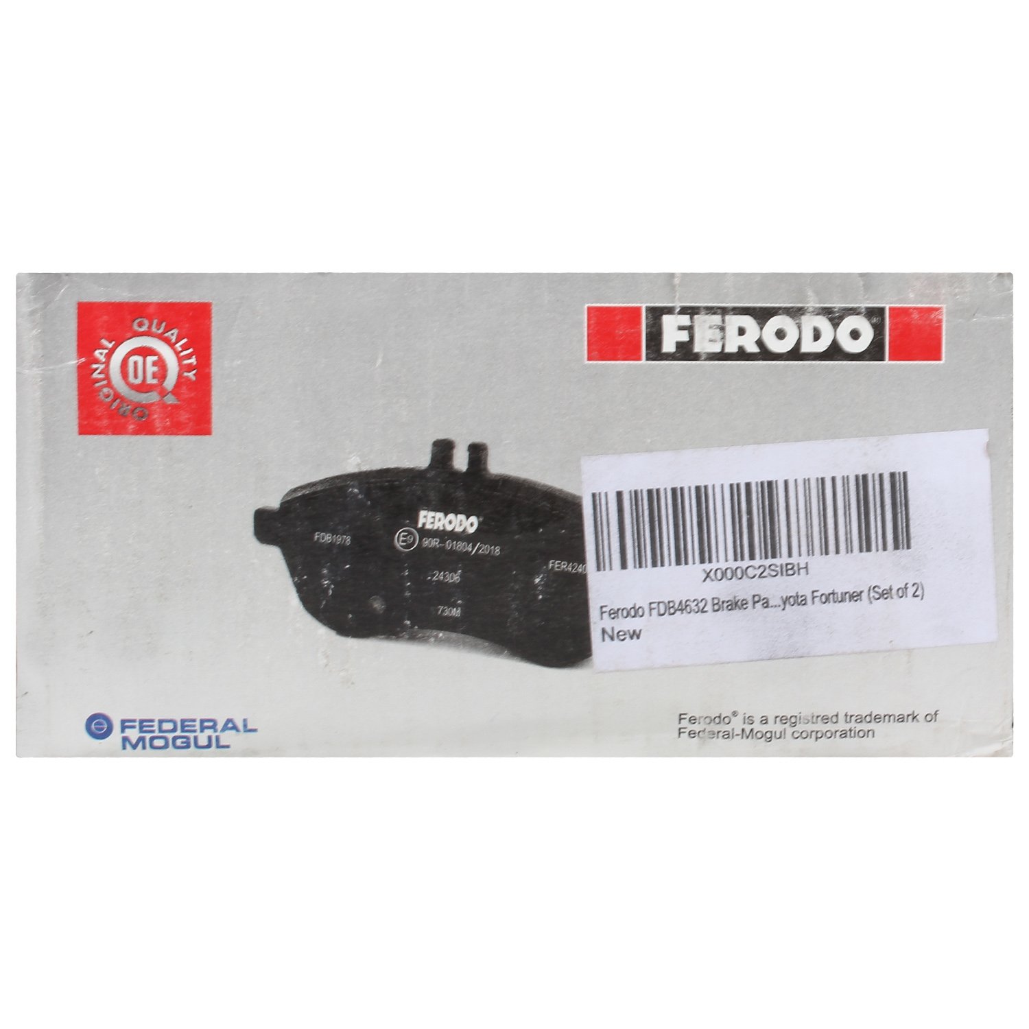 Ferodo FDB4632 Brake Pad for Toyota Fortuner (Set of 2),Front