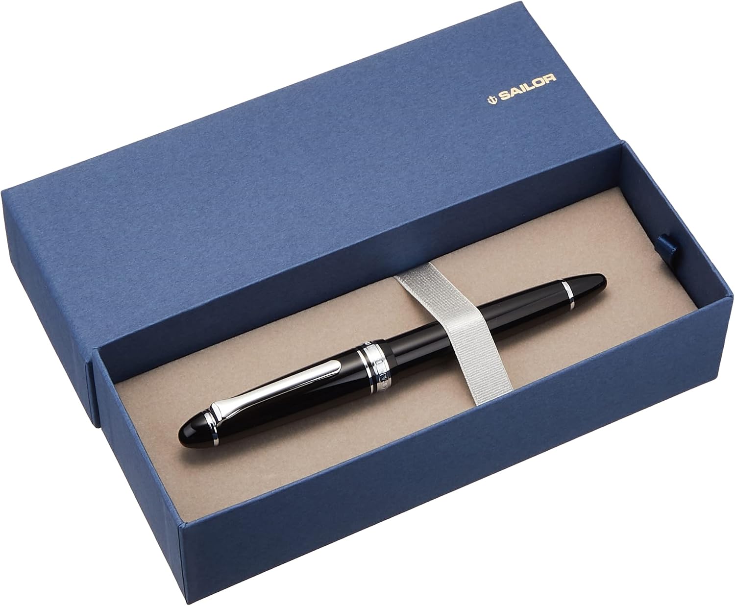 Sailor Fountain Pen Pro Fit Light Silver Trim Black Zoom 11-1039-720