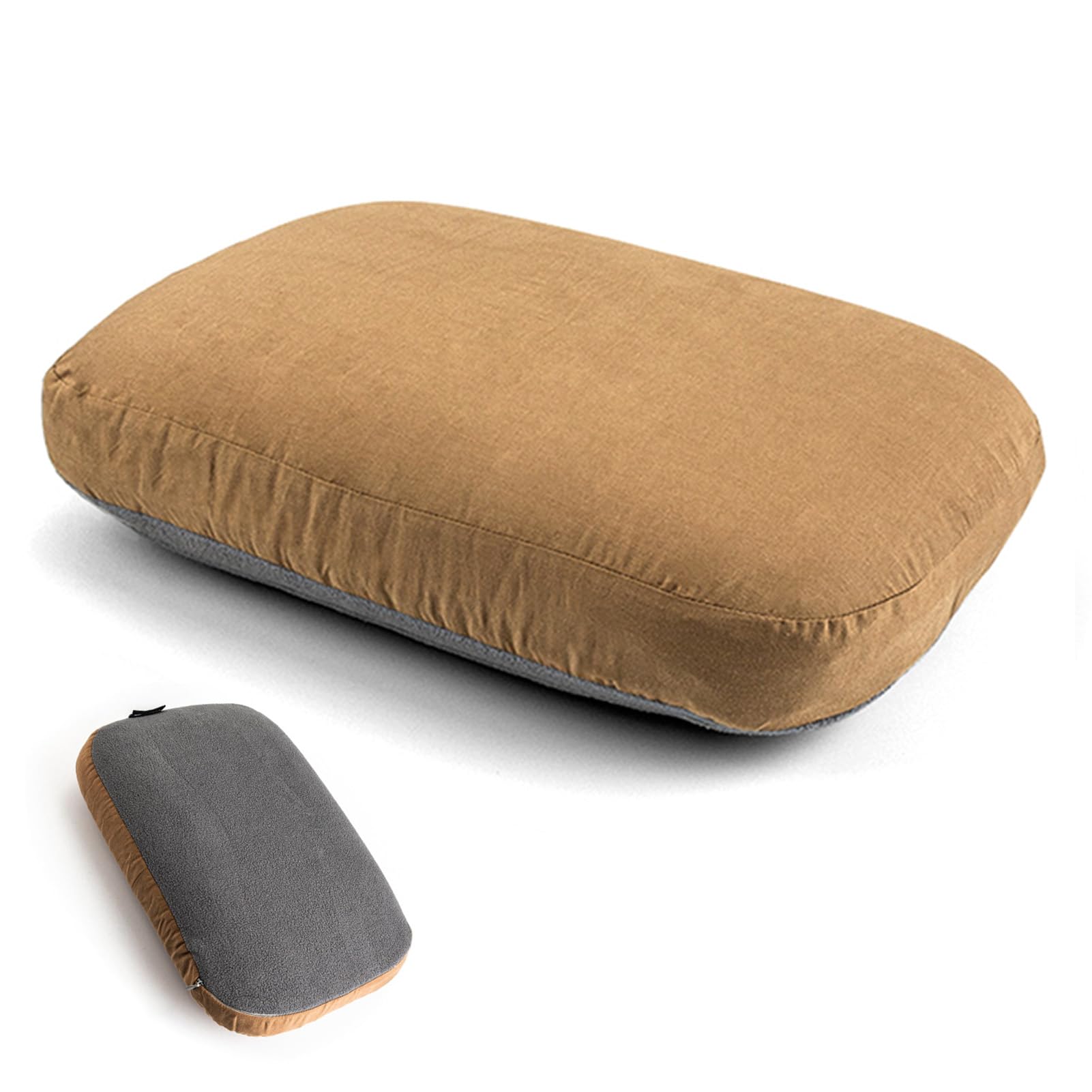 Cryfokt Almohada de Espuma Viscoelástica, Almohada de Viaje para Soporte de Cuello, Soporte Cervical de Rebote Lento, Plegable, Ligera, Transpirable, Reversible con Bolsa de Almacenamiento para (2PCS)