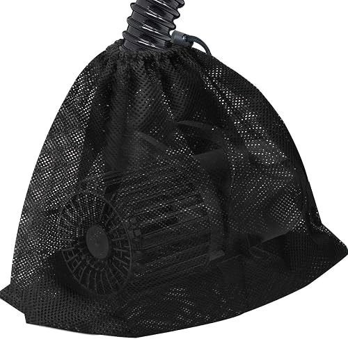 Large Pump Barrier Bag, Pond Pump Filter Bag, 17.7"x 17.7" | Black Media Bag Large Pump Nylon Mesh Bag for Pond Swimming Pool Filters