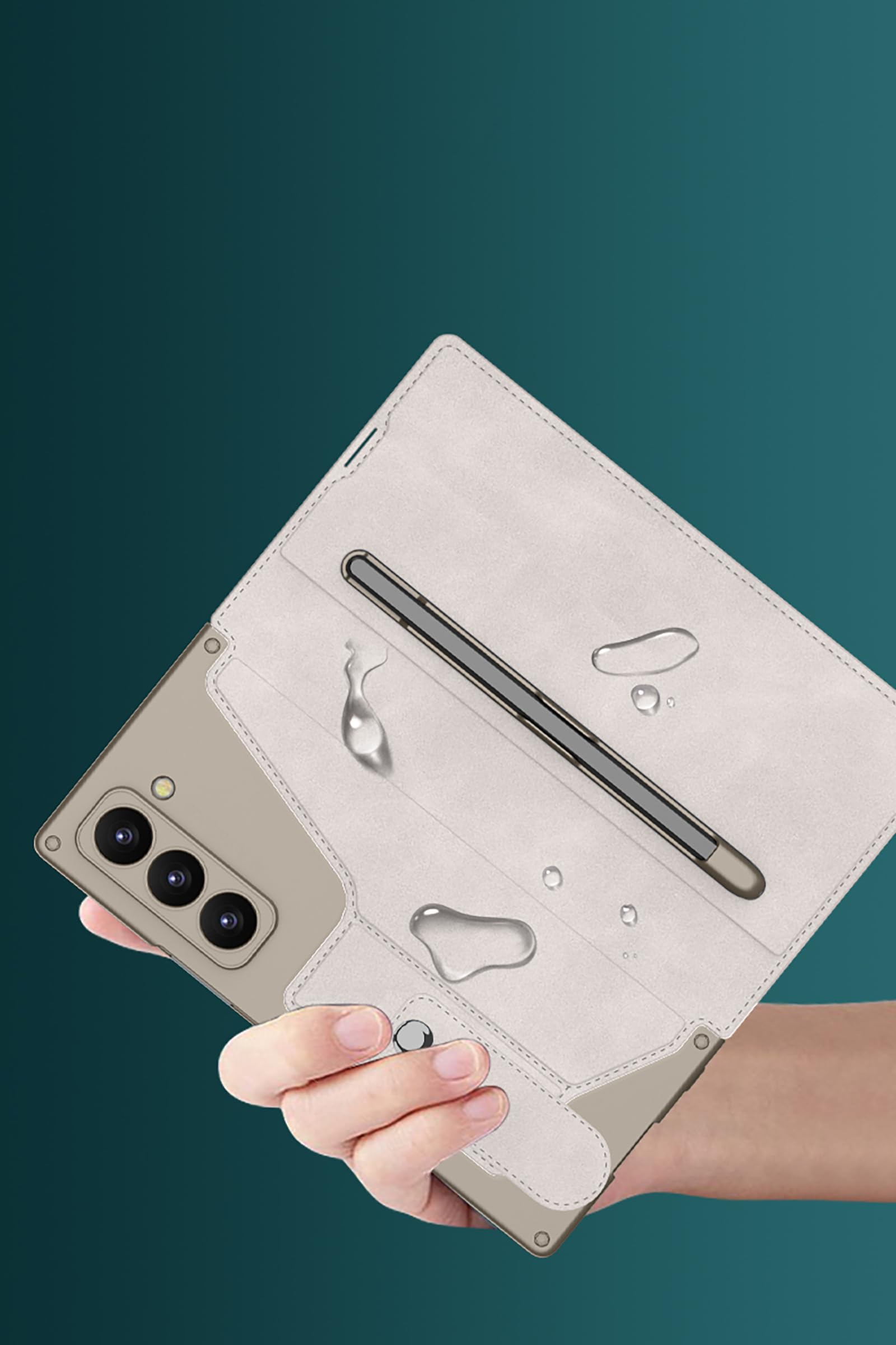 Etui do Galaxy Z Fold7 5G, all-inclusive składane etui z otworem na długopis i zapięciem magnetycznym, kompatybilne z Samsung Galaxy Z Fold7 5G, czarne 2