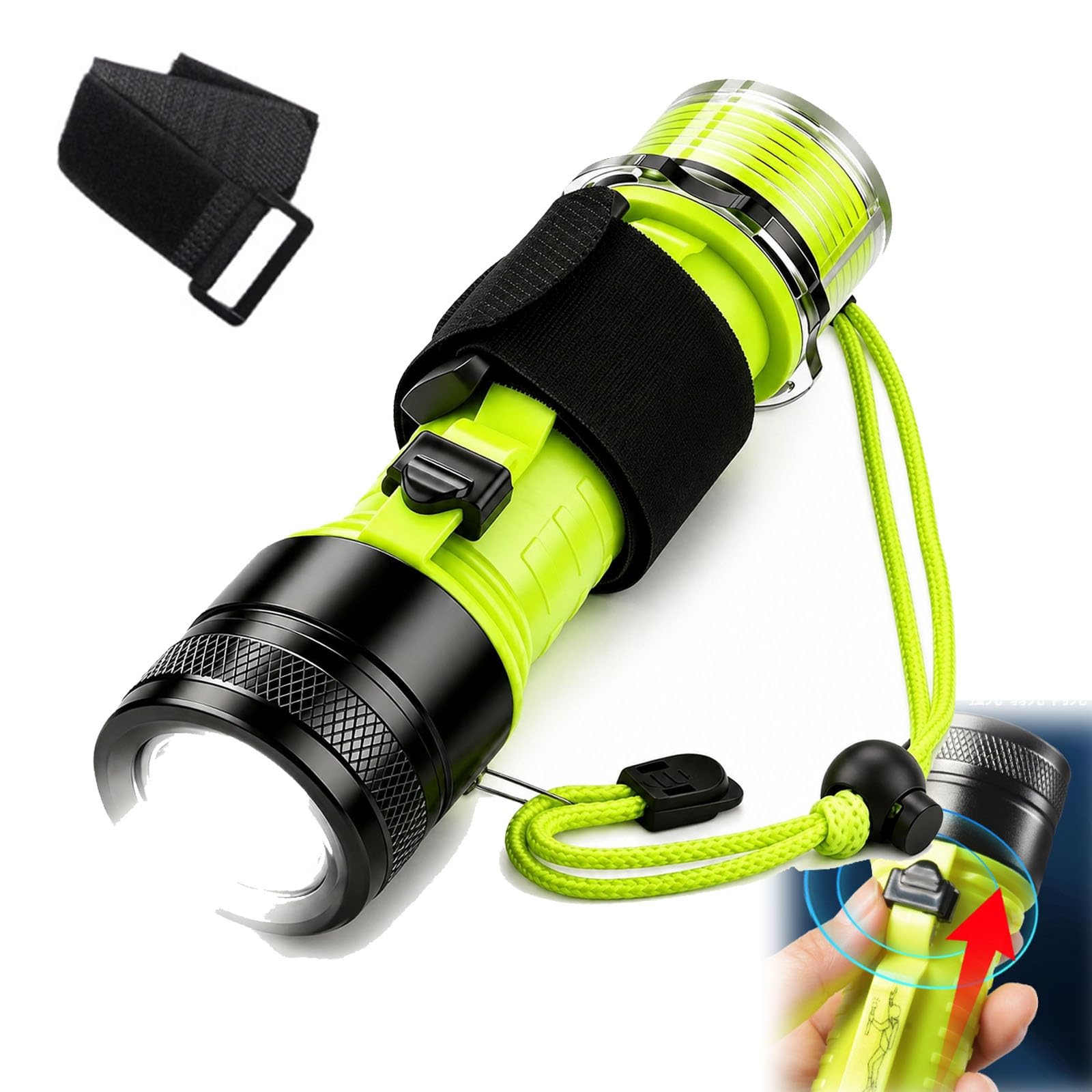 Linterna de buceo recargable portátil para evitar la oscuridad en uso subacuático 8