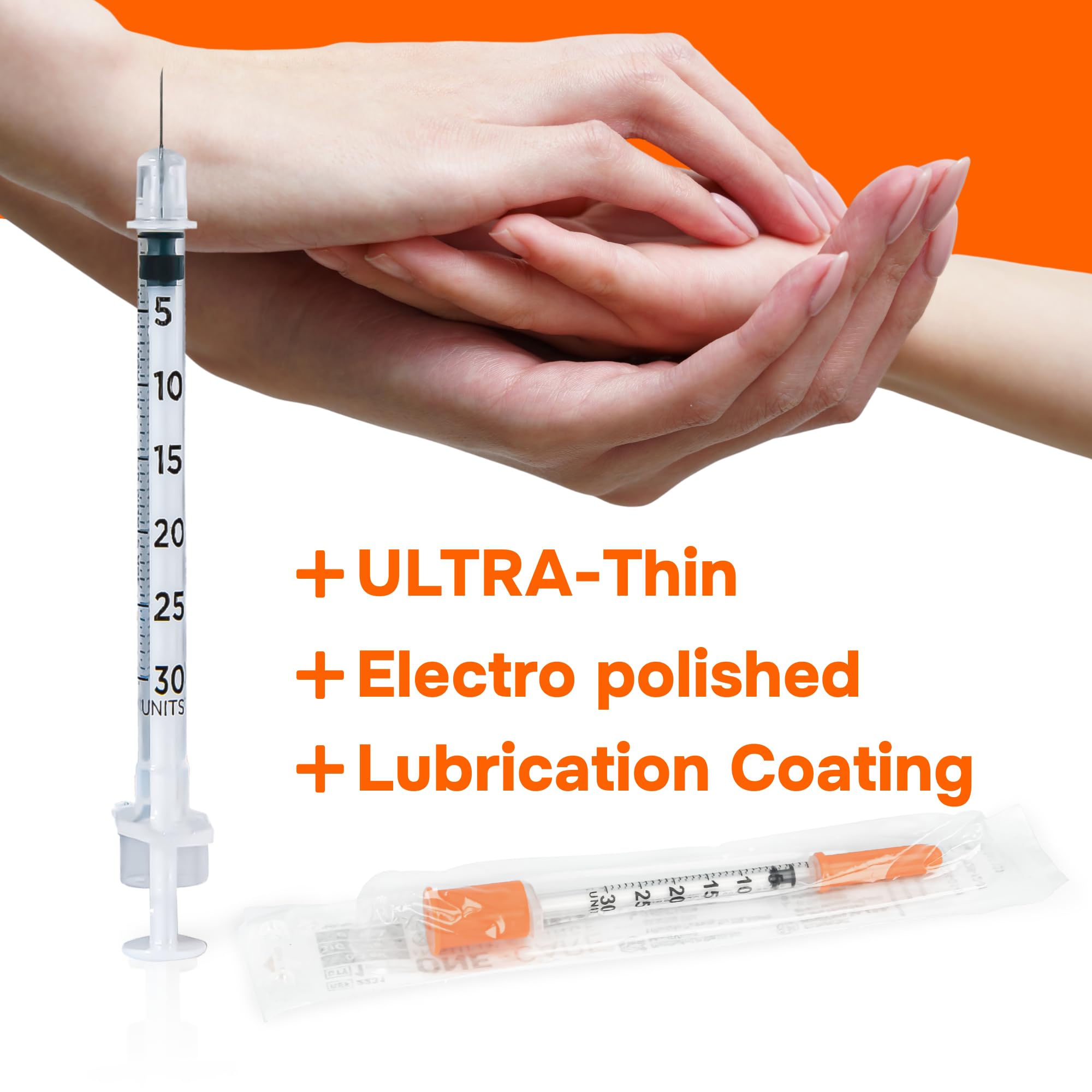 ONE-CARE Syringes - 0.3ml 31G Orange -6 ONE-CARE Syringes - 0.3ml 31G Orange -6