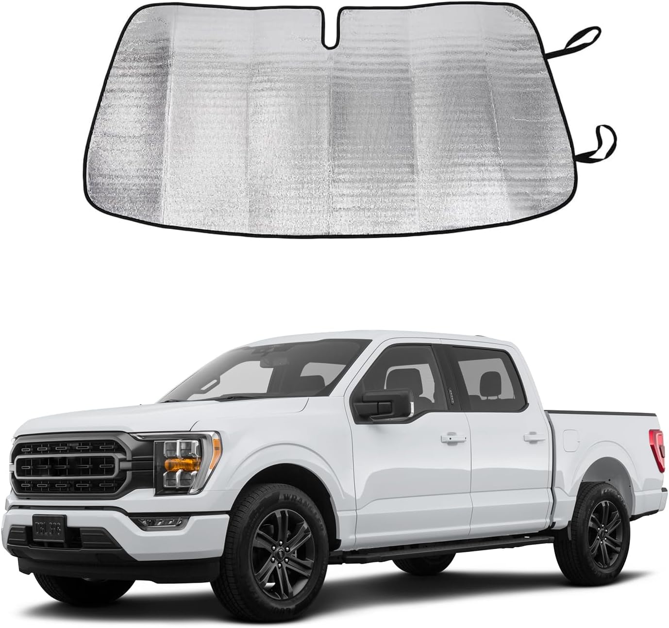 Linskip Custom Windshield Sunshade for 2009-2014 Ford F150 – Reflective Outer Layer Sun Visor for Heat & UV Protection, Interior Accessories