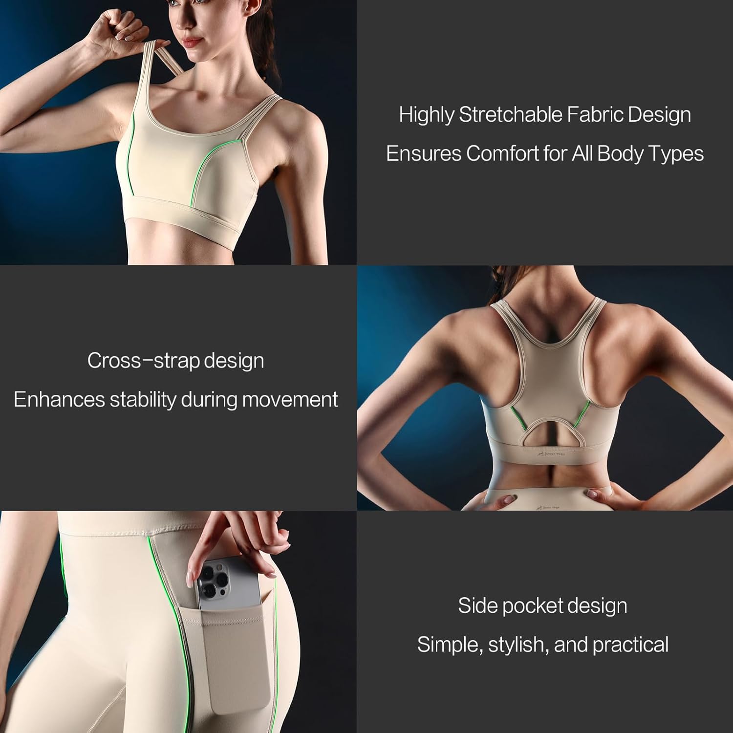 Workout Sets for Women 2 Piece Reflective Sports Set Bra Elastic Yoga Athletic Sets Matching Pilates Gym Clothes - Image 2