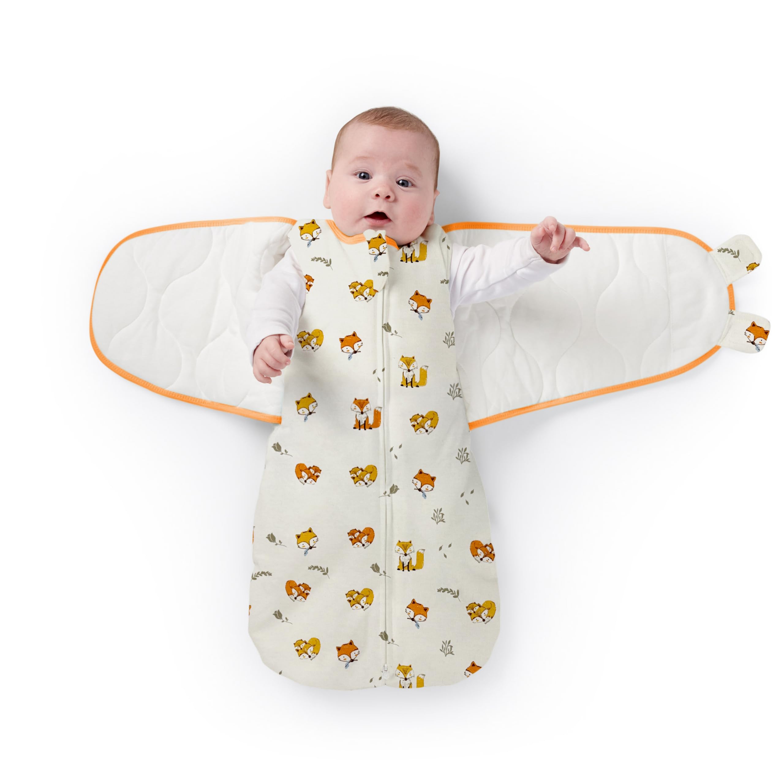 Teruko Baby Swaddle Sleep Sack 2.5 Tog, Quilted Cotton Sleeping Bag with 2-Way Zip & Adjustable Velcro Wrap