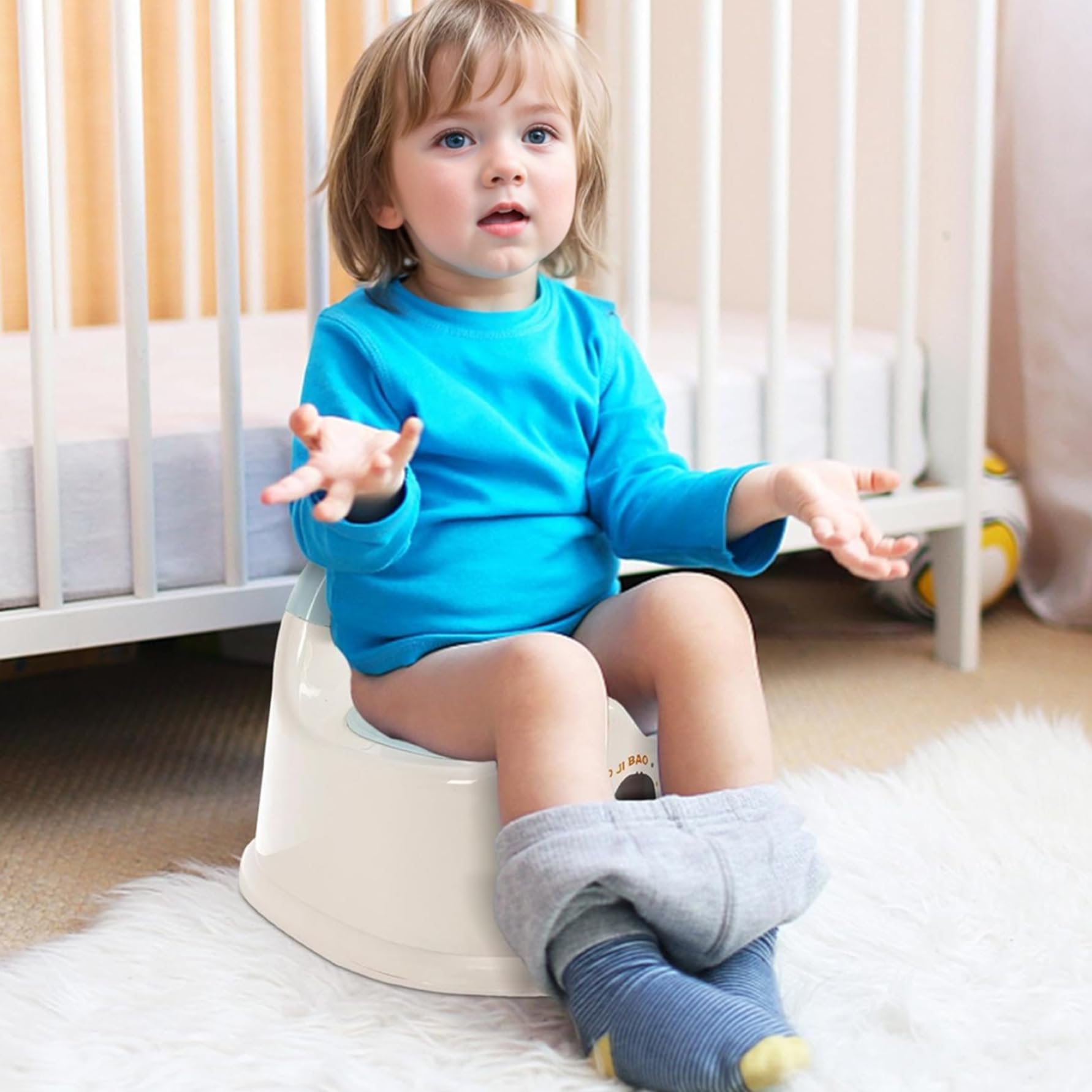Baby Potty Training Toilet, Baby Potty Portable Mini Chair Detachable Spill Proof Toilet with Inner Bucket Thicken Training Cartoon Seat, Chair — view 3