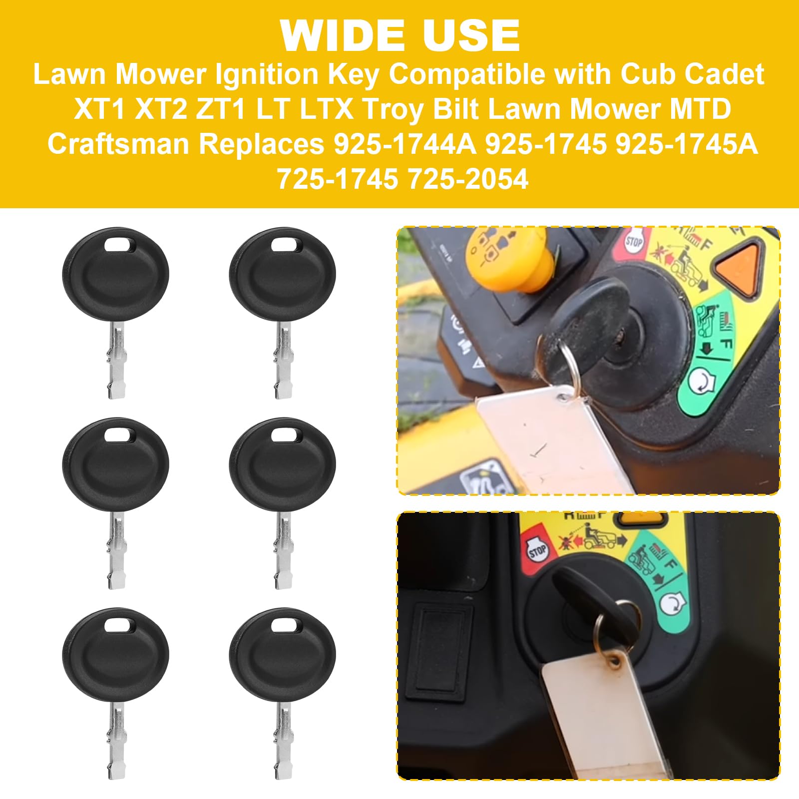 Chiave Troy Bilt 5 Chiavi Di Accensione Per Tosaerba - Compatibili Con MTD, Cub Cadet, Troy Bilt Chiavi Troy Bilt 625-05000 - Foto 3