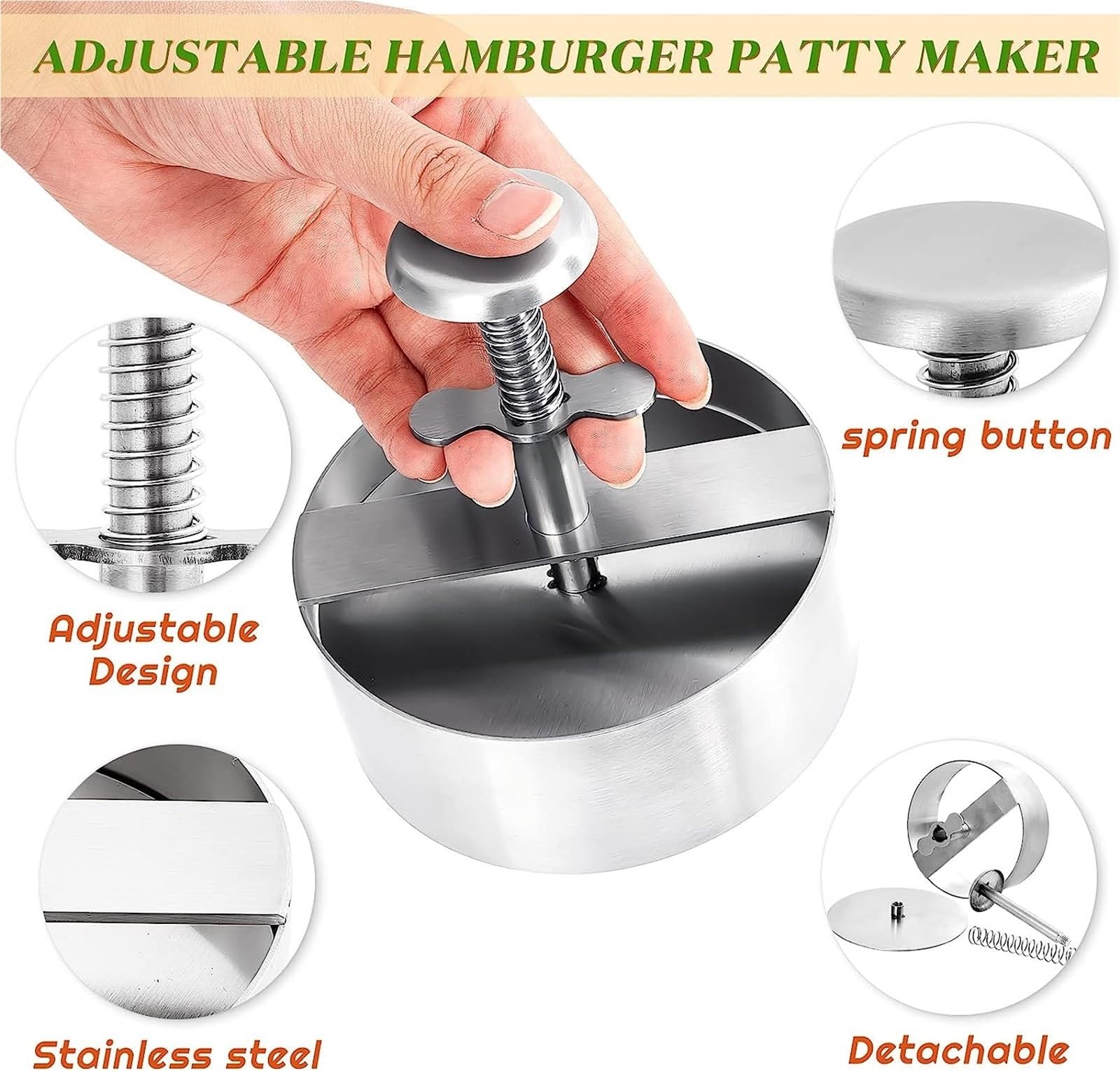 Hamburger Press Machine Stampo for Hamburger in Acciaio Inox 304, Stampo for(11cm)