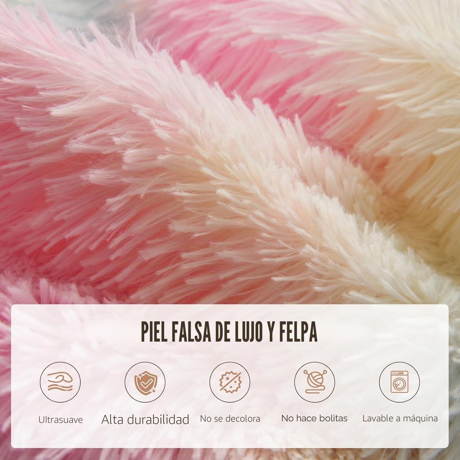 Puff Gigante de Piel Sintética de Pelo Largo Silla Grande de Puf - Muebles Gigantes Rellenos de Espuma con Fundas Lavables a Máquina Sofa Puf Gigante Moderno sin Relleno