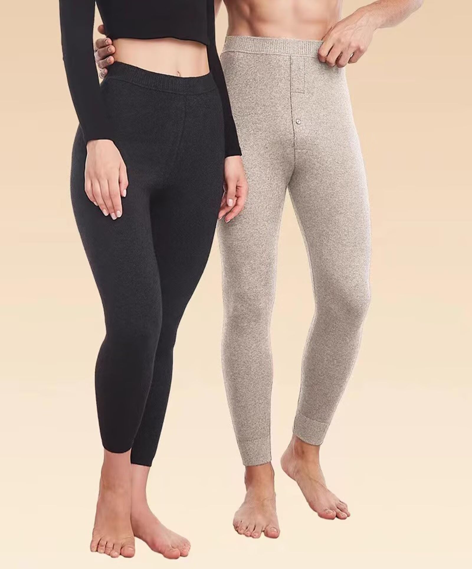 100% Cachemira Pantalon Termico Hombre Mujer Leggins Ropa Interior Térmica Hombre