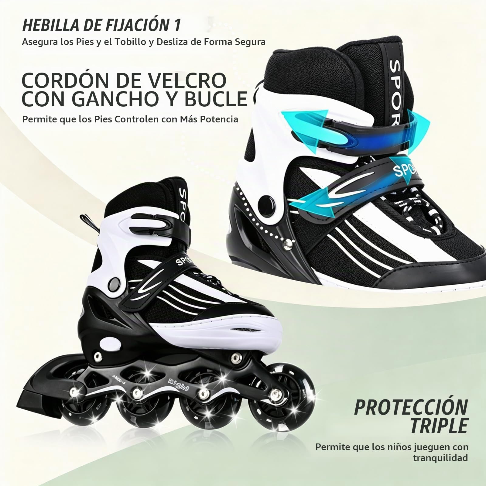 Patines en línea para niños niñas Ajustables
