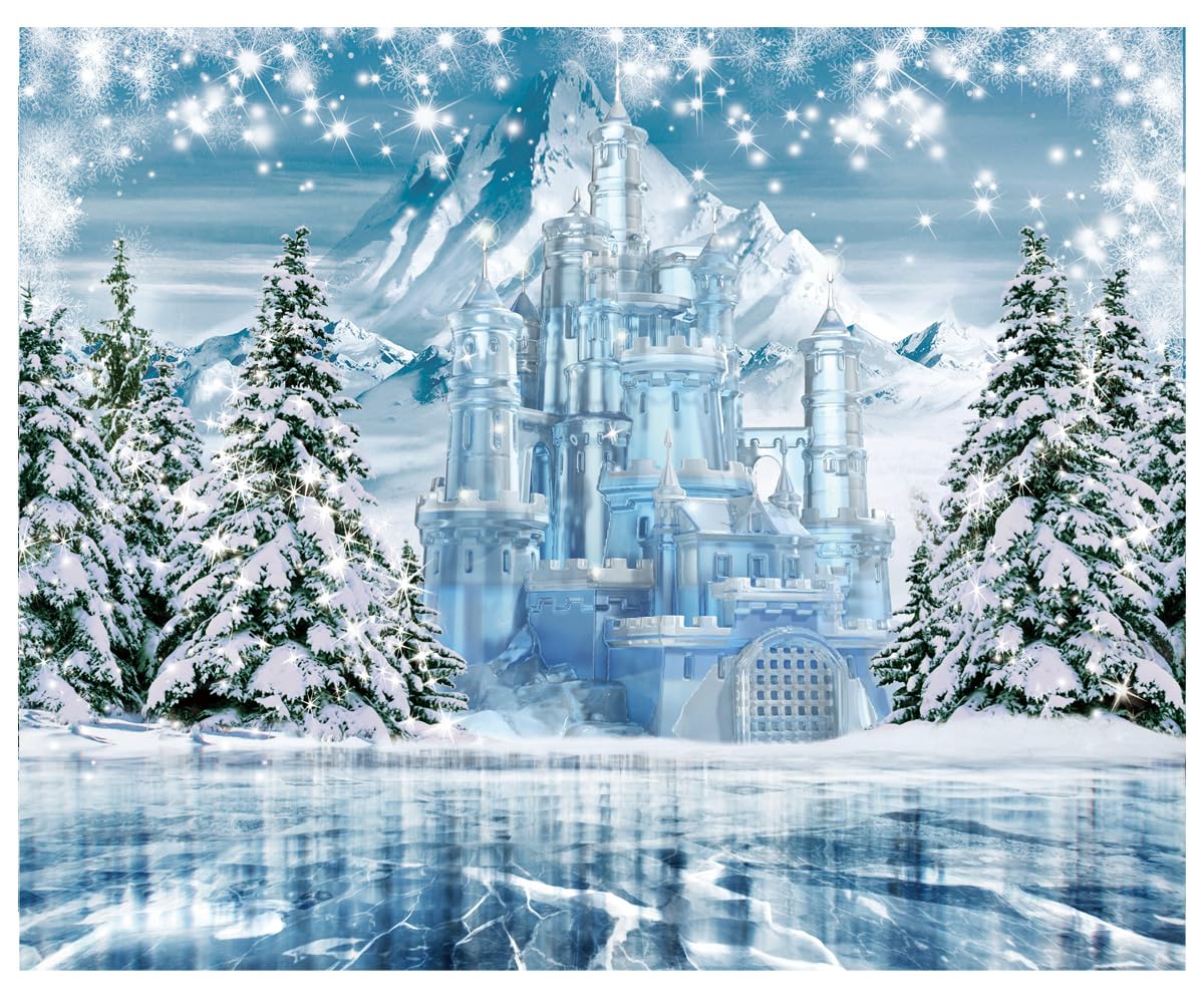 Amazon | DHXXSC 10 x 8フィート 冬の氷と雪の城 写真撮影用背景