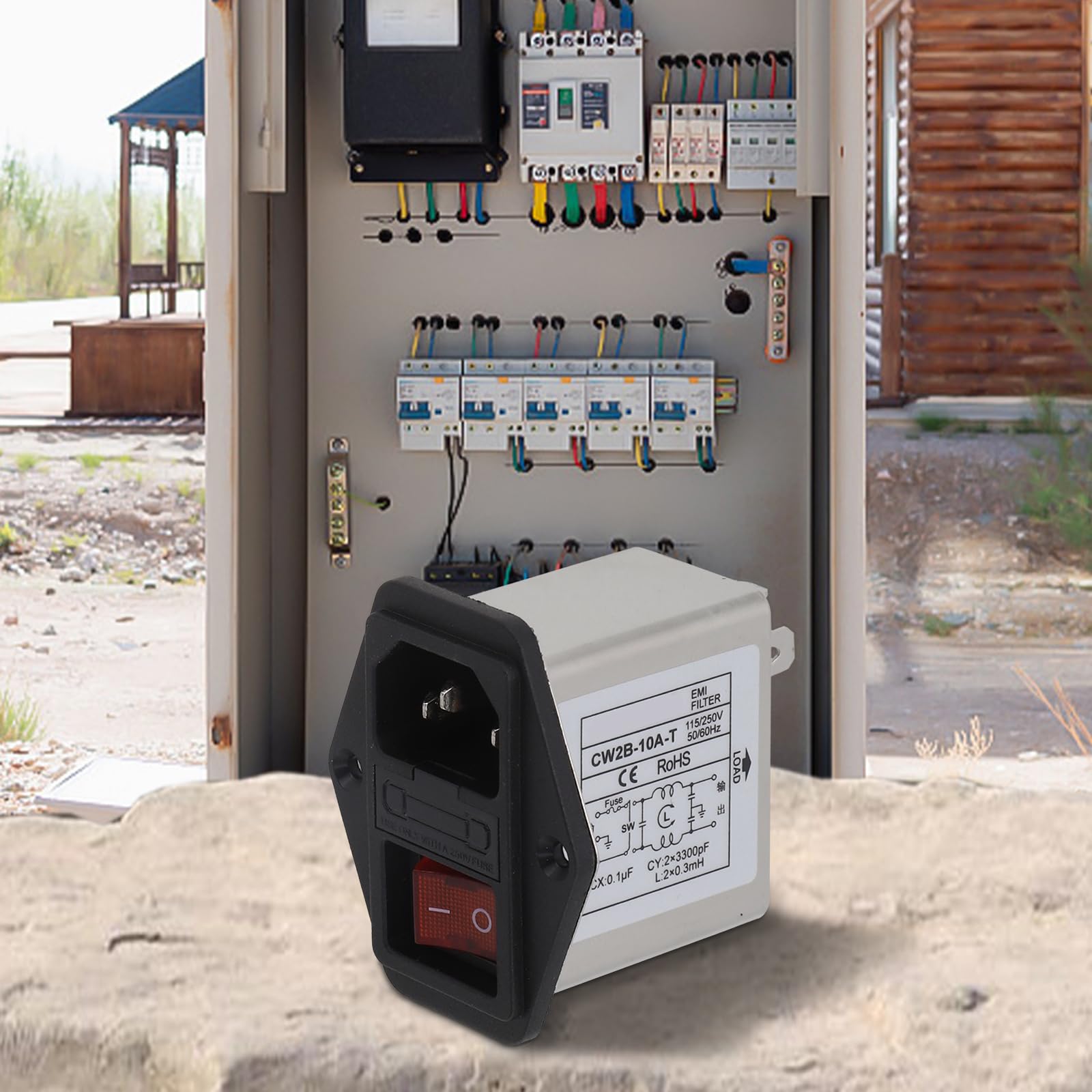 Filtro elettromagnetico IEC CW2B-T CW2C-T 3A 6A 10A EMI con interruttore di sicurezza per apparecchiature industriali (CW2C-10A-T)