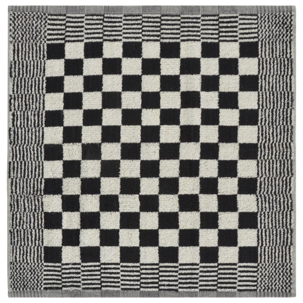 Mangloder 20 tlg Handtuch Set Schwarz Weiß aus Baumwolle, 10 Küchentücher 50 x 70 cm und 10 Gästetücher 50 x 50 cm, saugfähig für Haushalt, Bad, Sauna, Strand, Reise