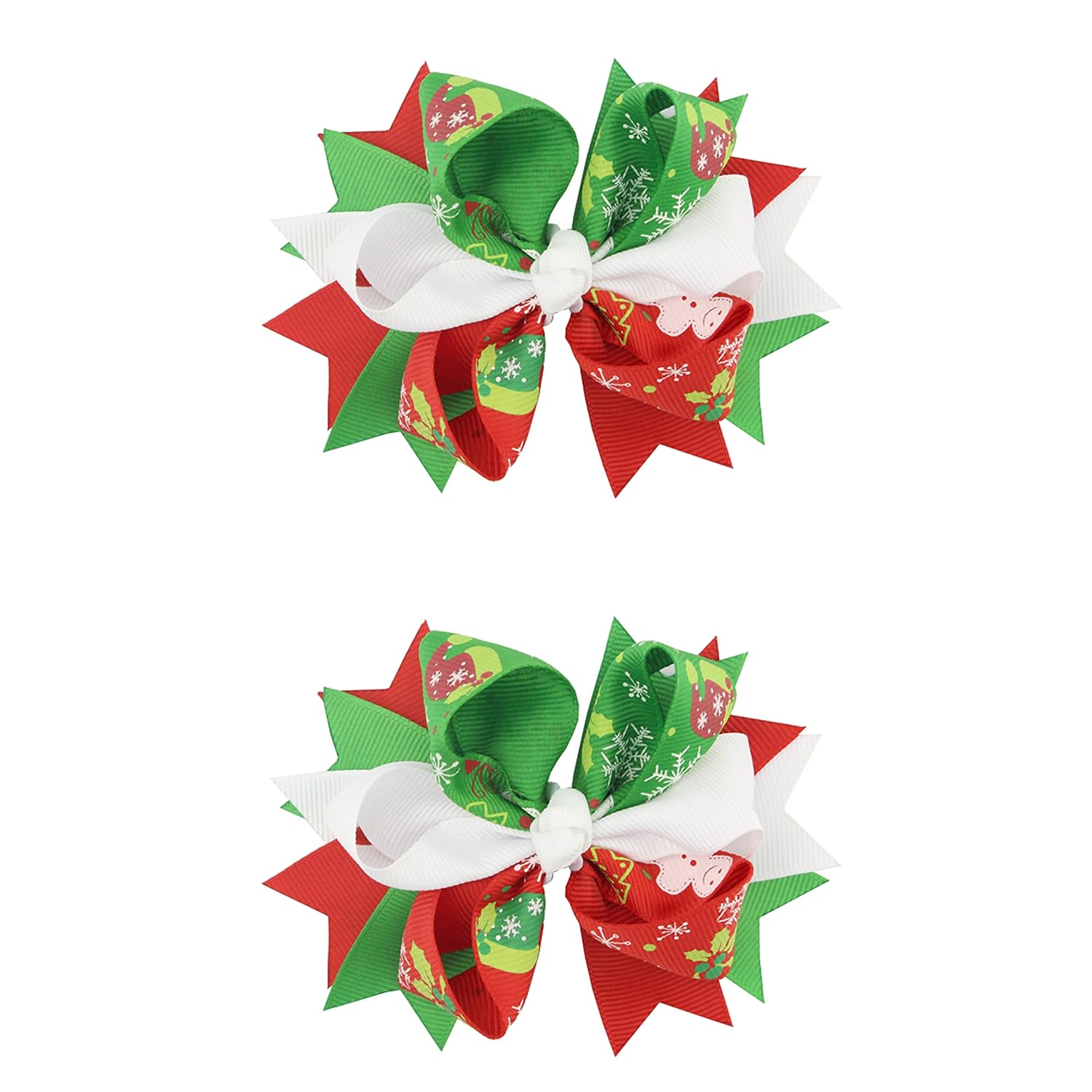 J.H LIVING 2Pcs Christmas Bows For Girls Christmas Hair