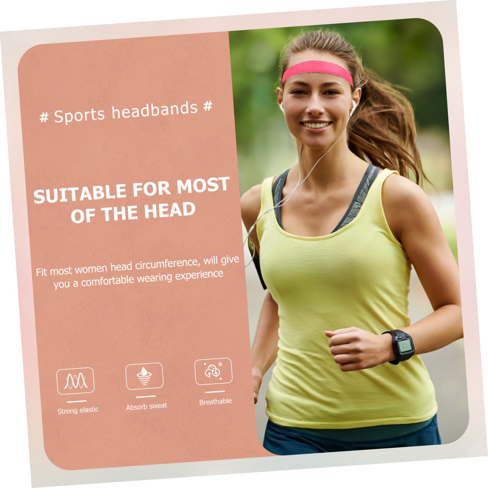 TOYANDONA Diademas Deportivas Antideslizantes Mujer De Bandas De Cabello Absorbentes De Sudor Yoga Correr Y Ejercicio Ajustables Y Cómodas