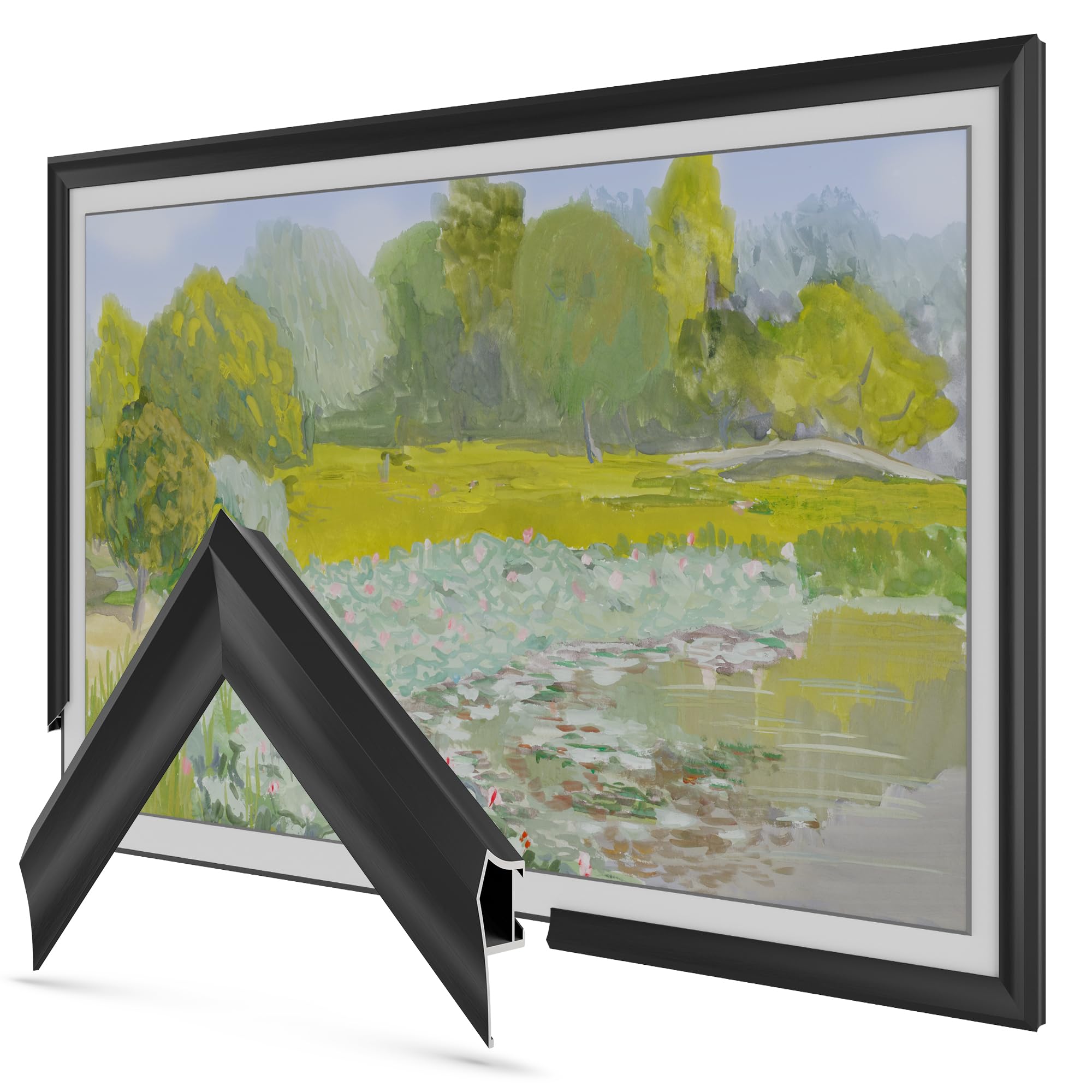 Frame My TV Deco TV Frames Alloy Prismatic - Anodized Black Bezel Compatible ONLY with Samsung The Frame TV and Pro (65", Fits 2021-2025)