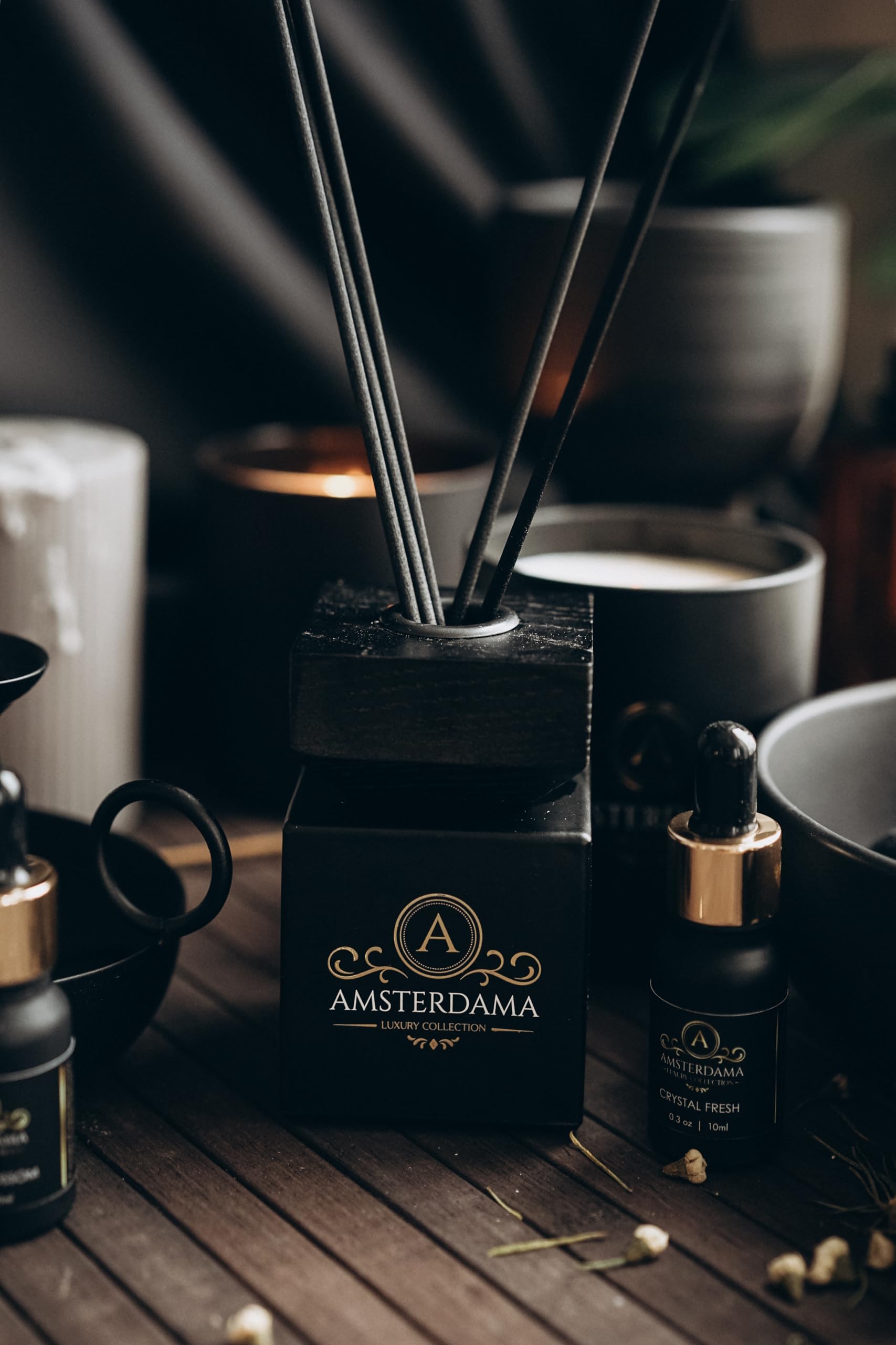 Luxury Reed Diffuser 3.4oz | Home Fragrance | Long-Lasting Scent | Aesthetic Room Decor | Matte Glass Bottle (Incredible India)