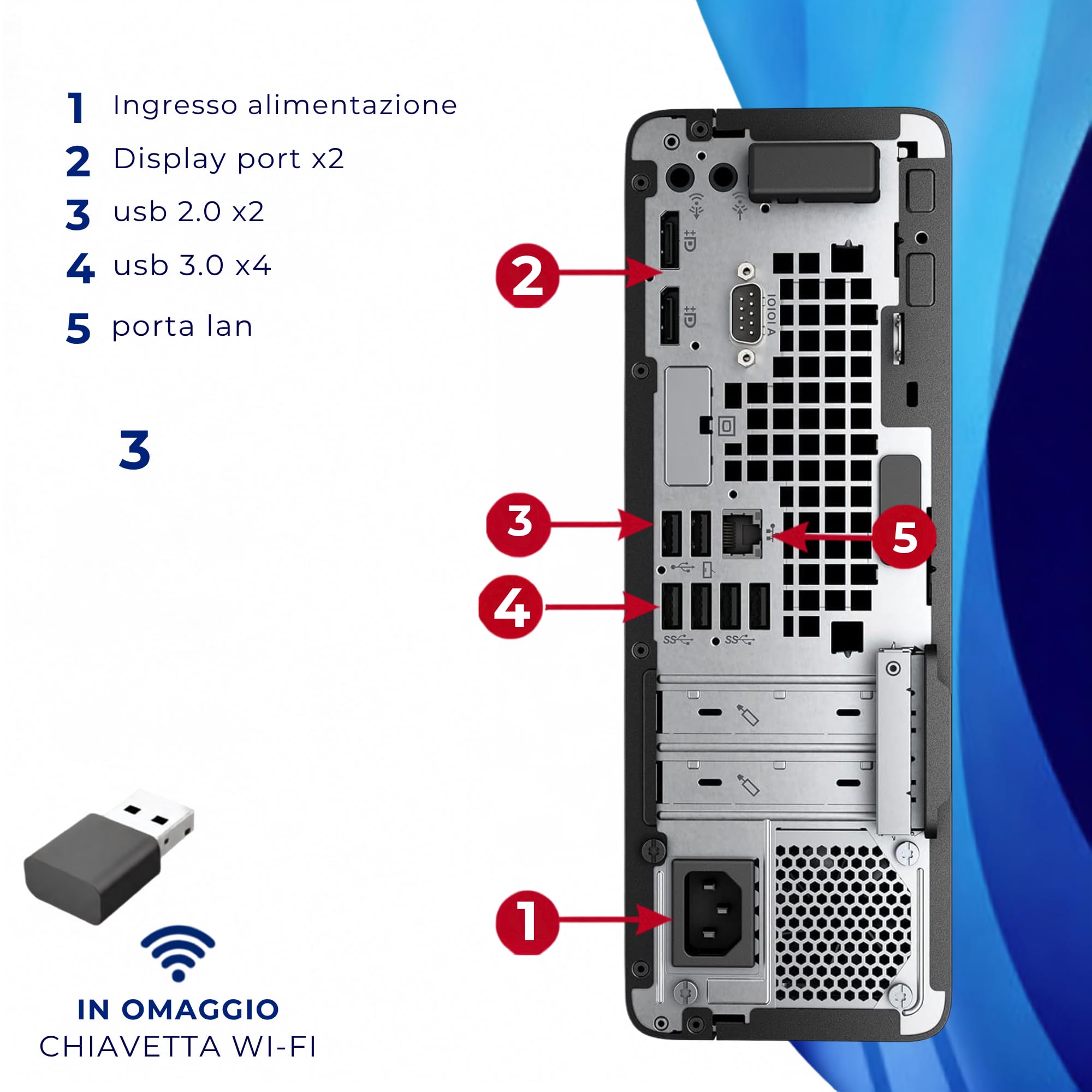 HP ProDesk 600 G5 SFF i5‑9500 8GB RAM SSD 256GB Win 11 (Ricondizionato)