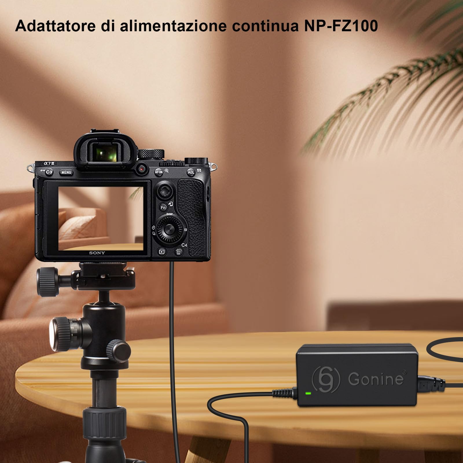 NP-FZ100 A7III A7IV Batteria fittizia Kit adattatore di alimentazione per fotocamere Sony A7 III, A7 IV, A7S III, A7R III, A7R IV, A7R V, A7C, A1, A9, A9 II, A6600, A6700, FX3, FX30, ZV-E1