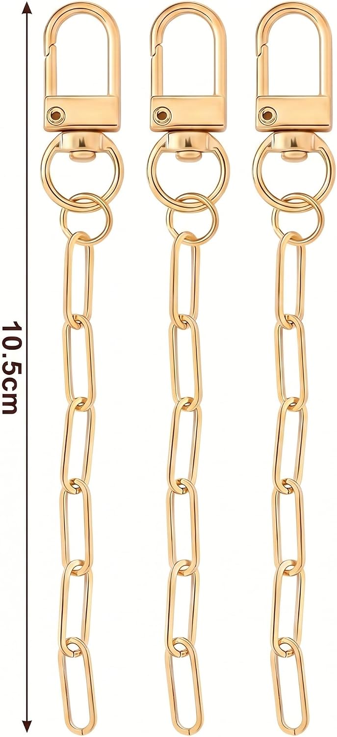 Jakonay 50 Pcs Keychain Making Kit, Gold Metal Keychain Clips with Key Rings, Swivel Snap Hooks, Lobster Clasps and Extension Chains for DIY Crafts, Jewelry, Bags and Gifts image 2
