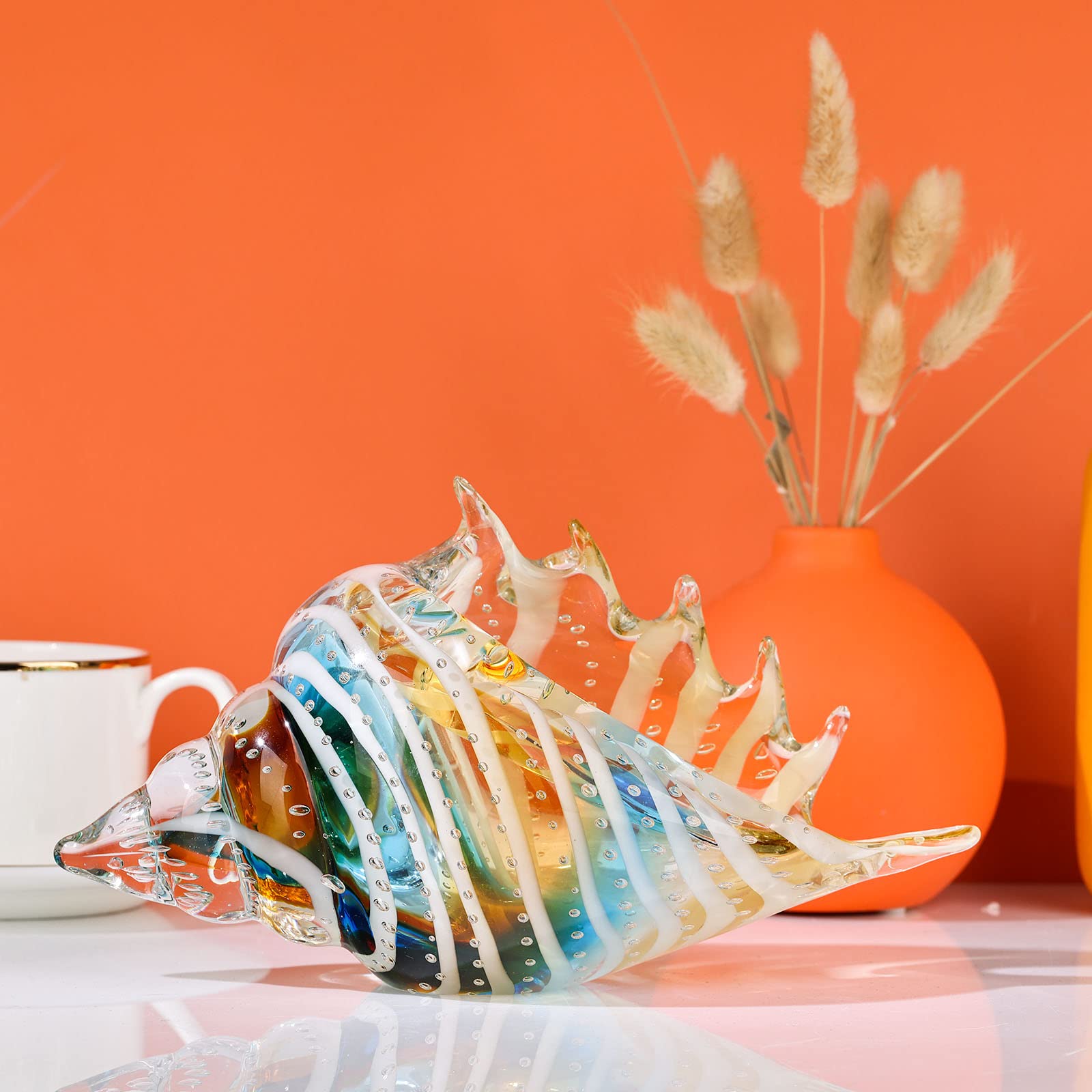 Amazon.co.jp: 手吹きガラス 巻貝 置物 コレクターズクリスタルガラス