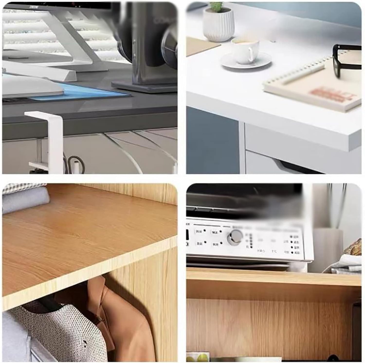 Kabel-Organizer unter dem Schreibtisch mit verstellbarer Ablage, keine Loch-Installation für Home Office Kabelmanagement