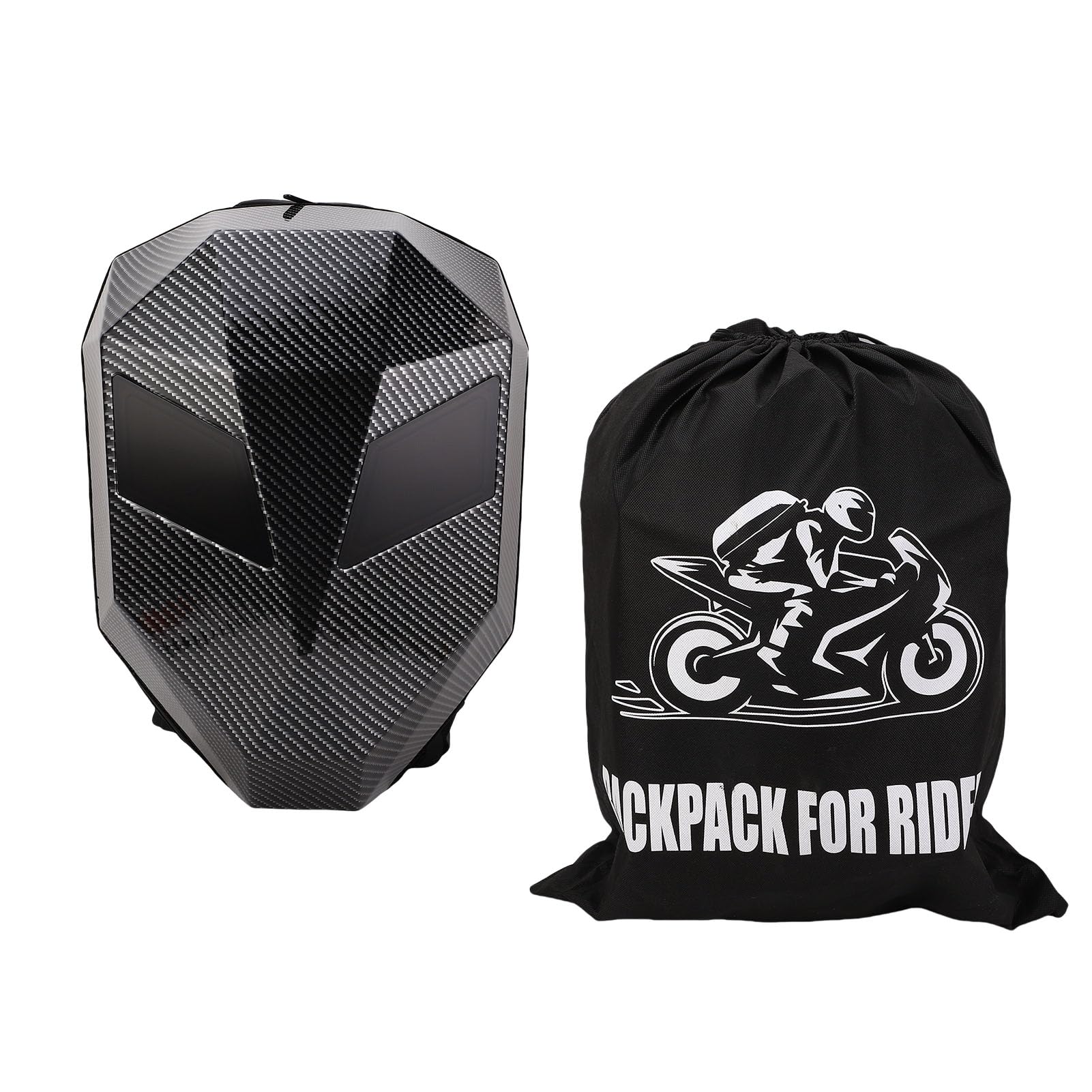 EMUKOEP Zaino da moto a LED con design rigido 3D, borsa per laptop con schermo programmabile APP fai da te per uomini e donne, impermeabile