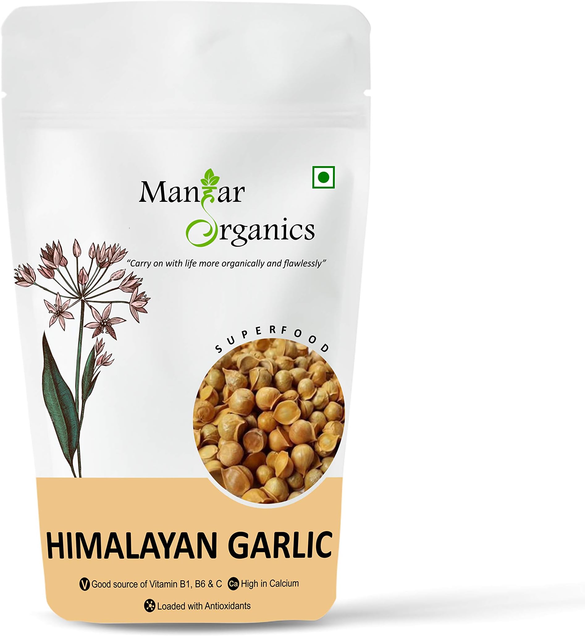 ManHar Organics Kashmiri Garlic (Lehsun) 100 grams, A Taste Of Himalayan Tradition, Premium Himalayan Single Clove Garlic For Strong Immunity & Diabetes
