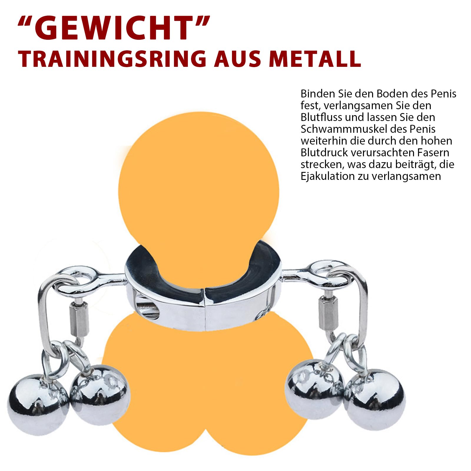 Anello scrotale pesante e penis ring, allungatore scrotale trainer penieno in metallo per uomini, bondage cock ring per aumento erezione, sex toy erotico set per uomini (B)